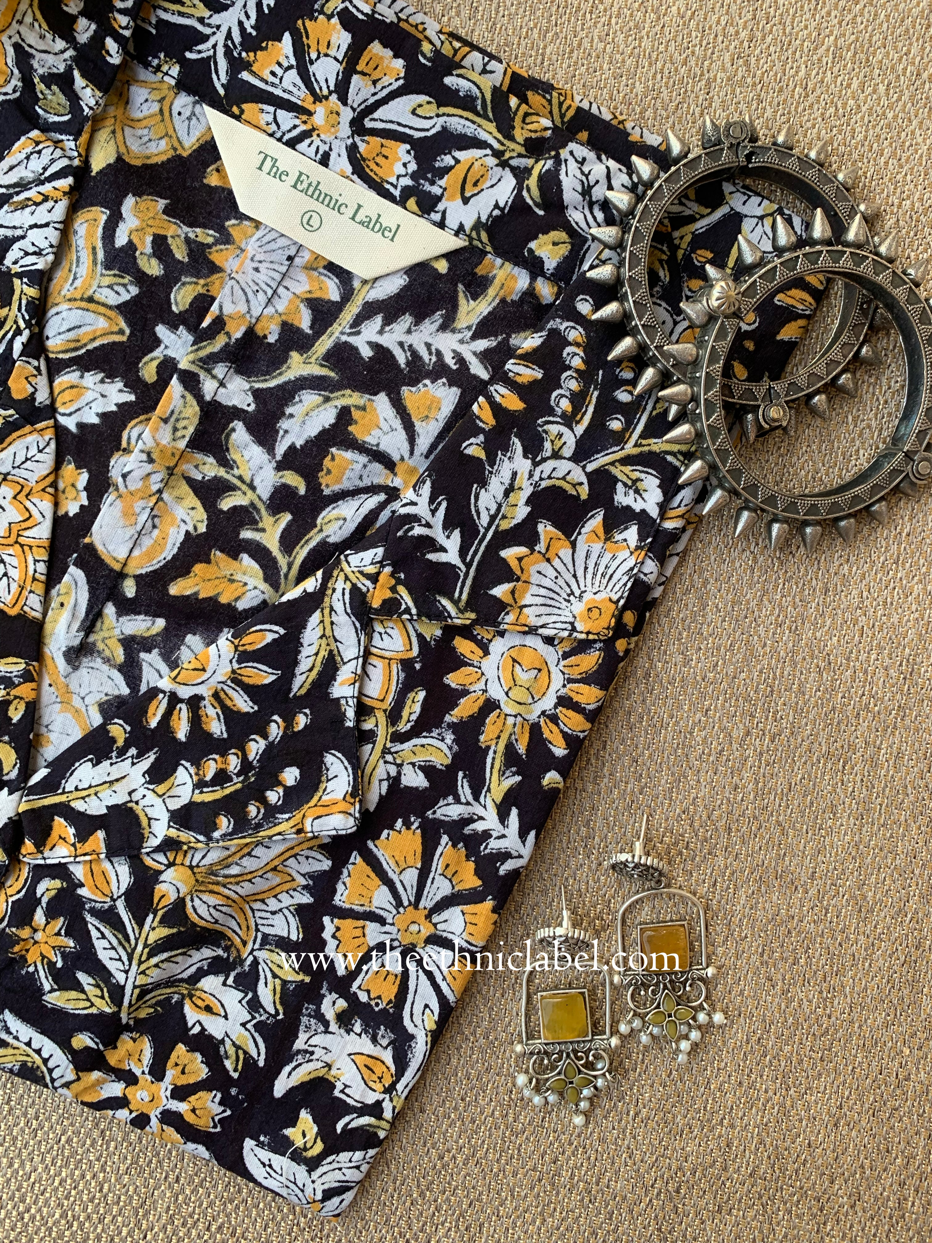 "Azalia" Hand Block Printed Cotton Shirt - Image 4