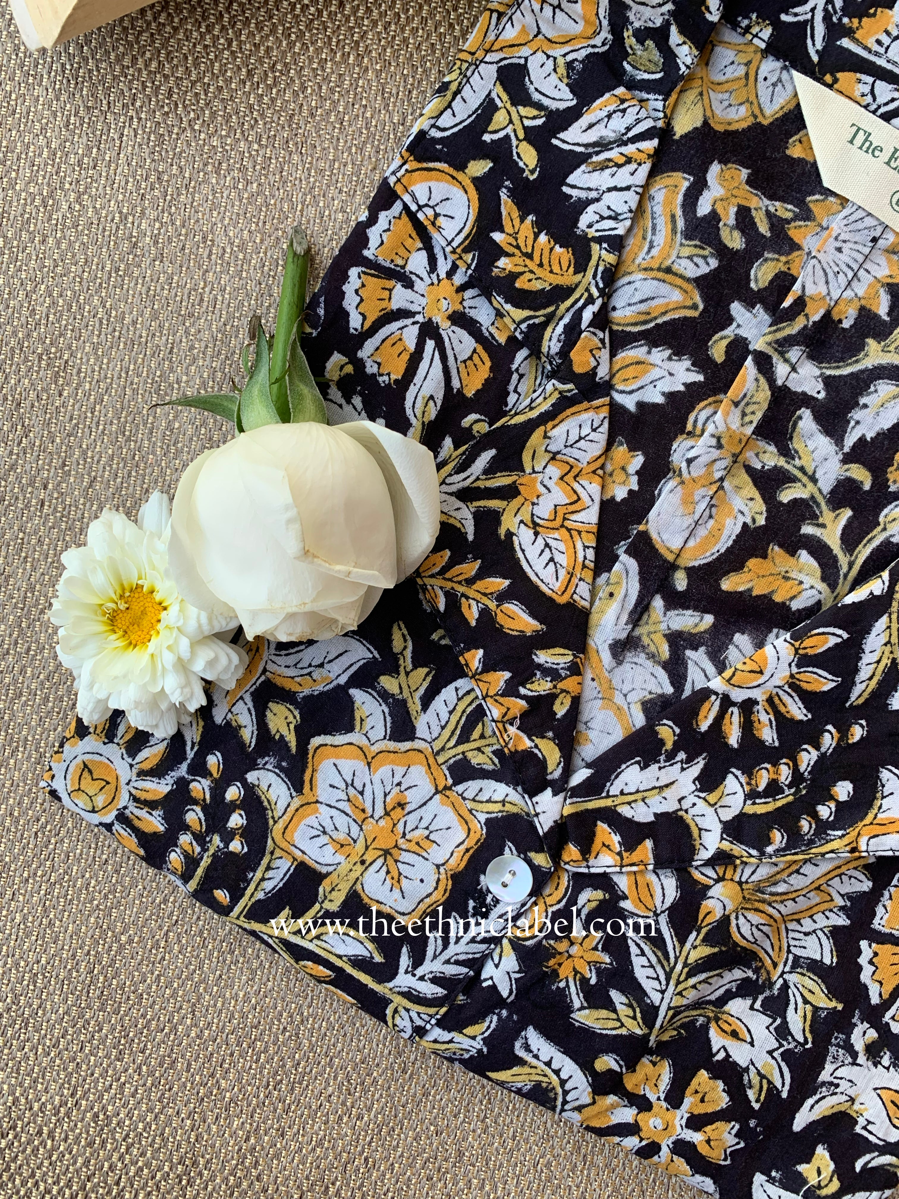 "Azalia" Hand Block Printed Cotton Shirt - Image 5