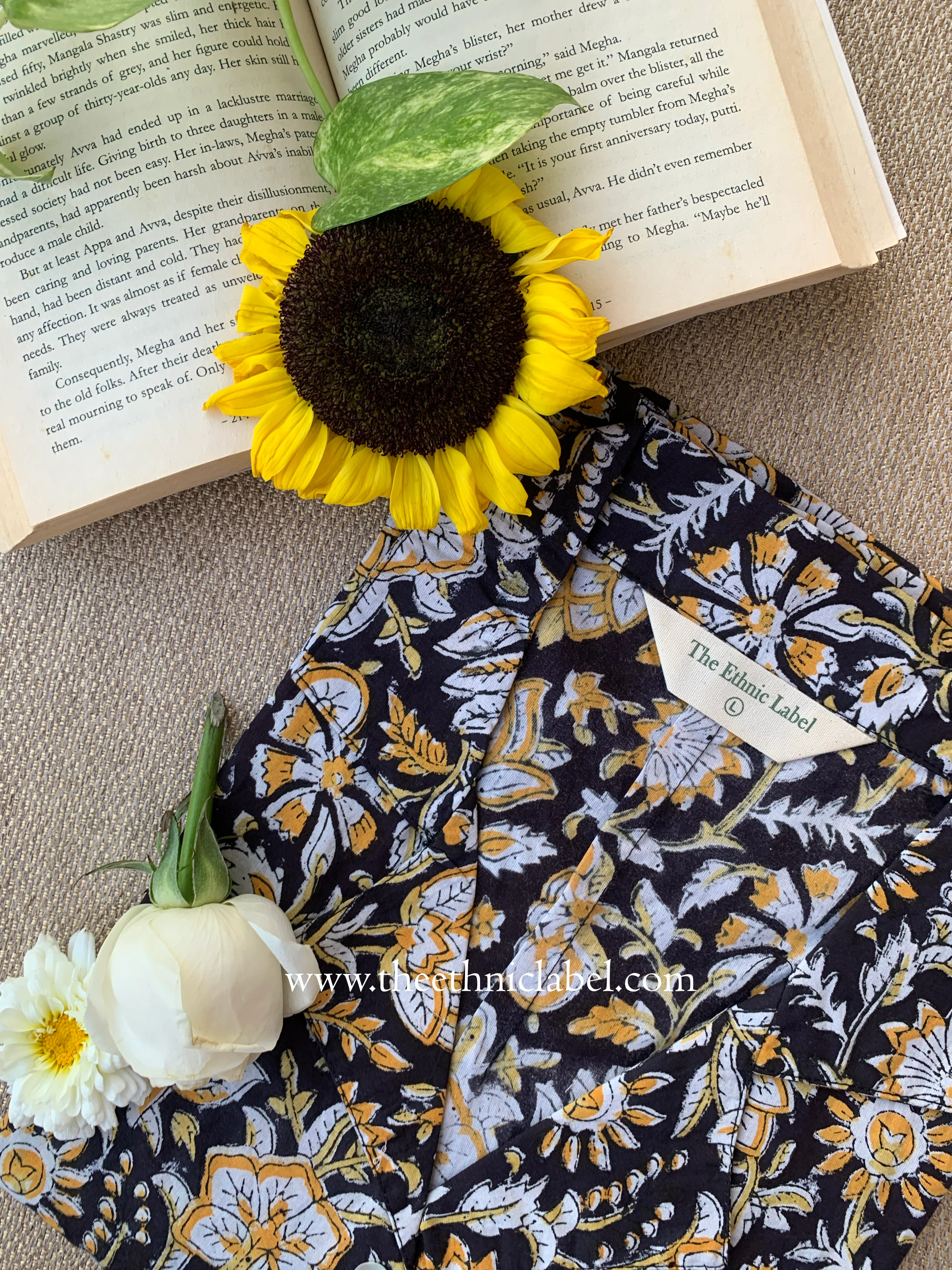 "Azalia" Hand Block Printed Cotton Shirt - Image 6