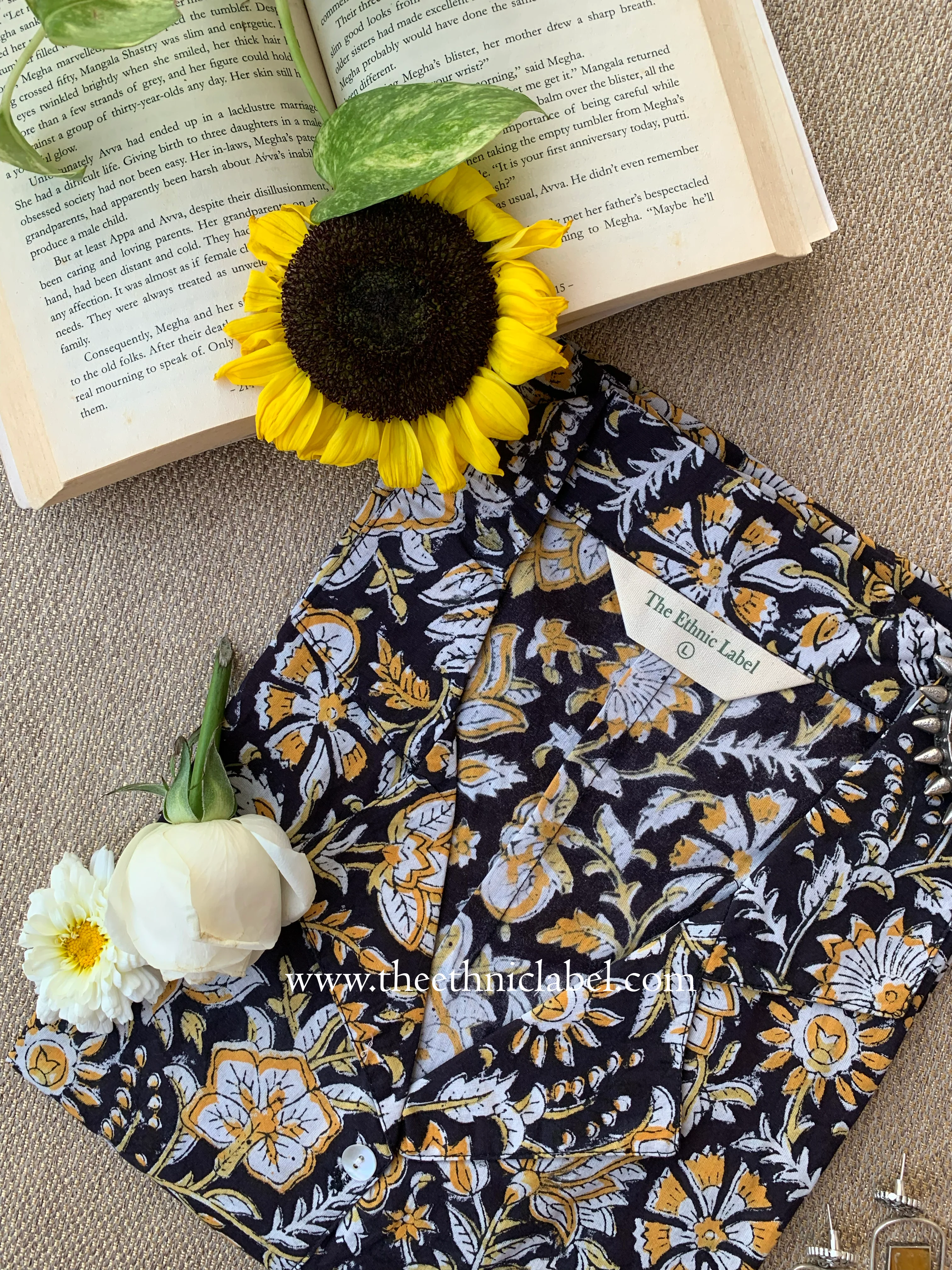 "Azalia" Hand Block Printed Cotton Shirt - Image 7