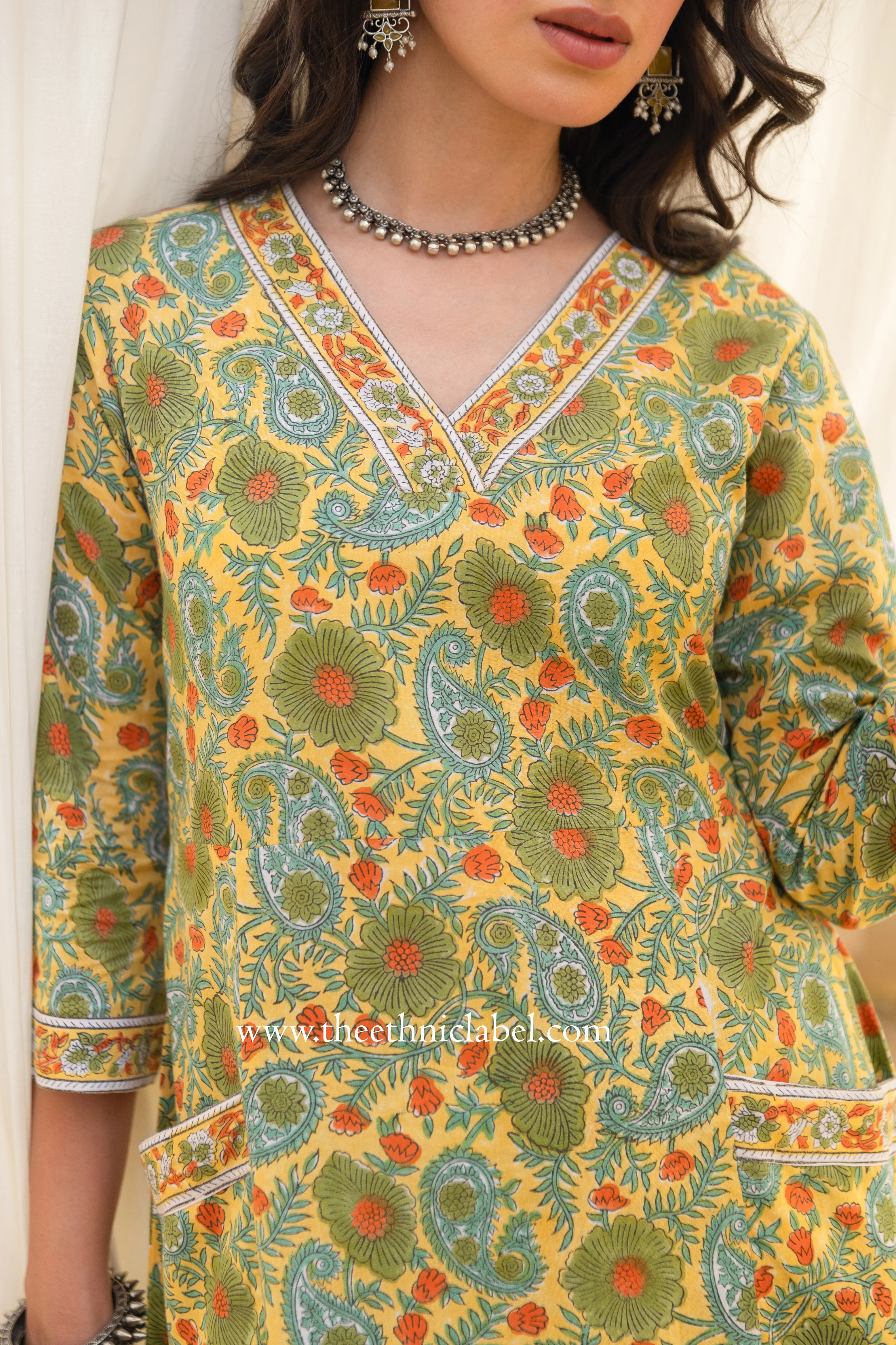 "Banira" A line Kurta Set with Kota Doria Dupatta (3pc) - Image 5