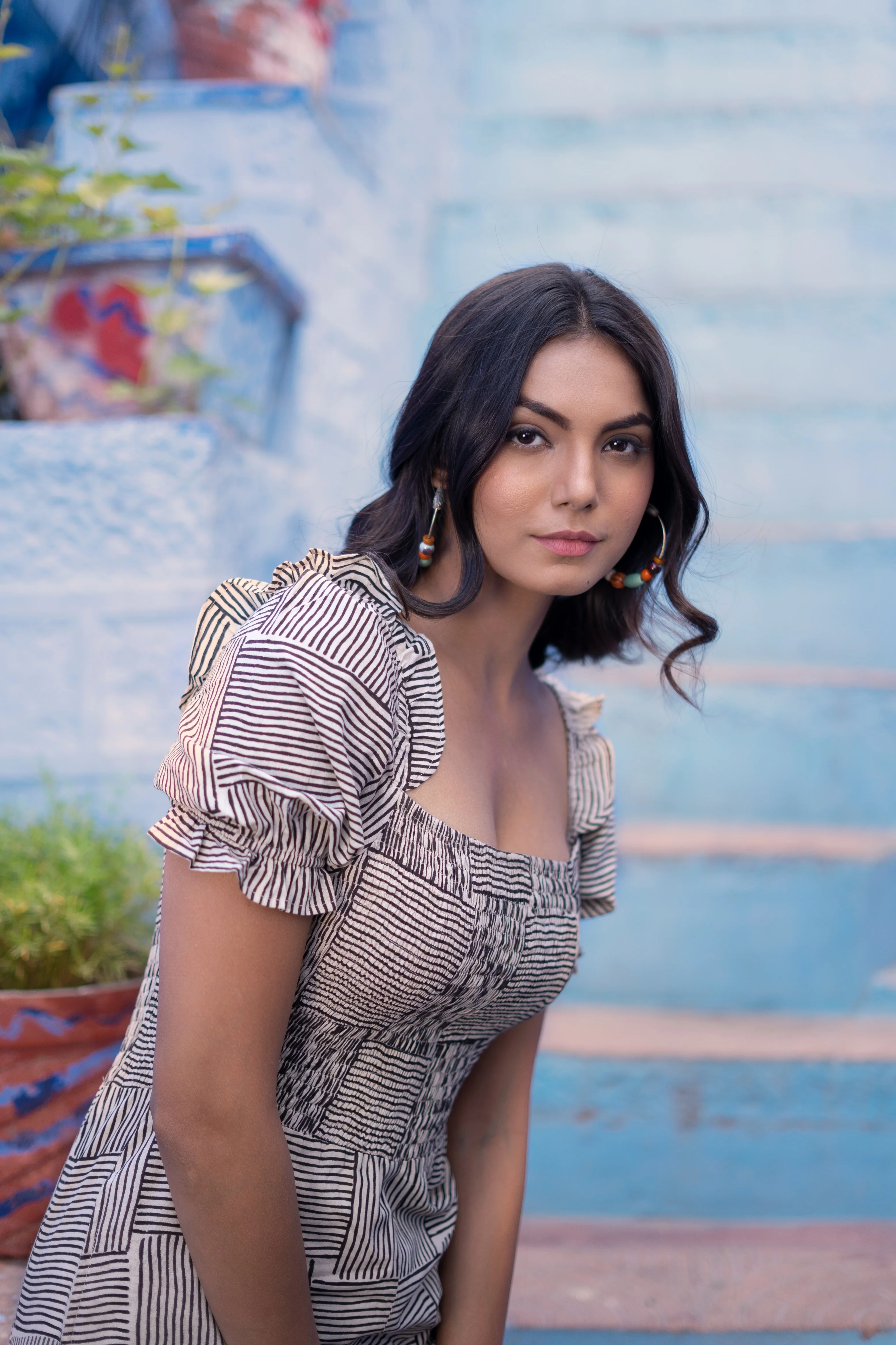 Black Striped ‘Safar’ Hand Block Printed Jumpsuit - Image 5