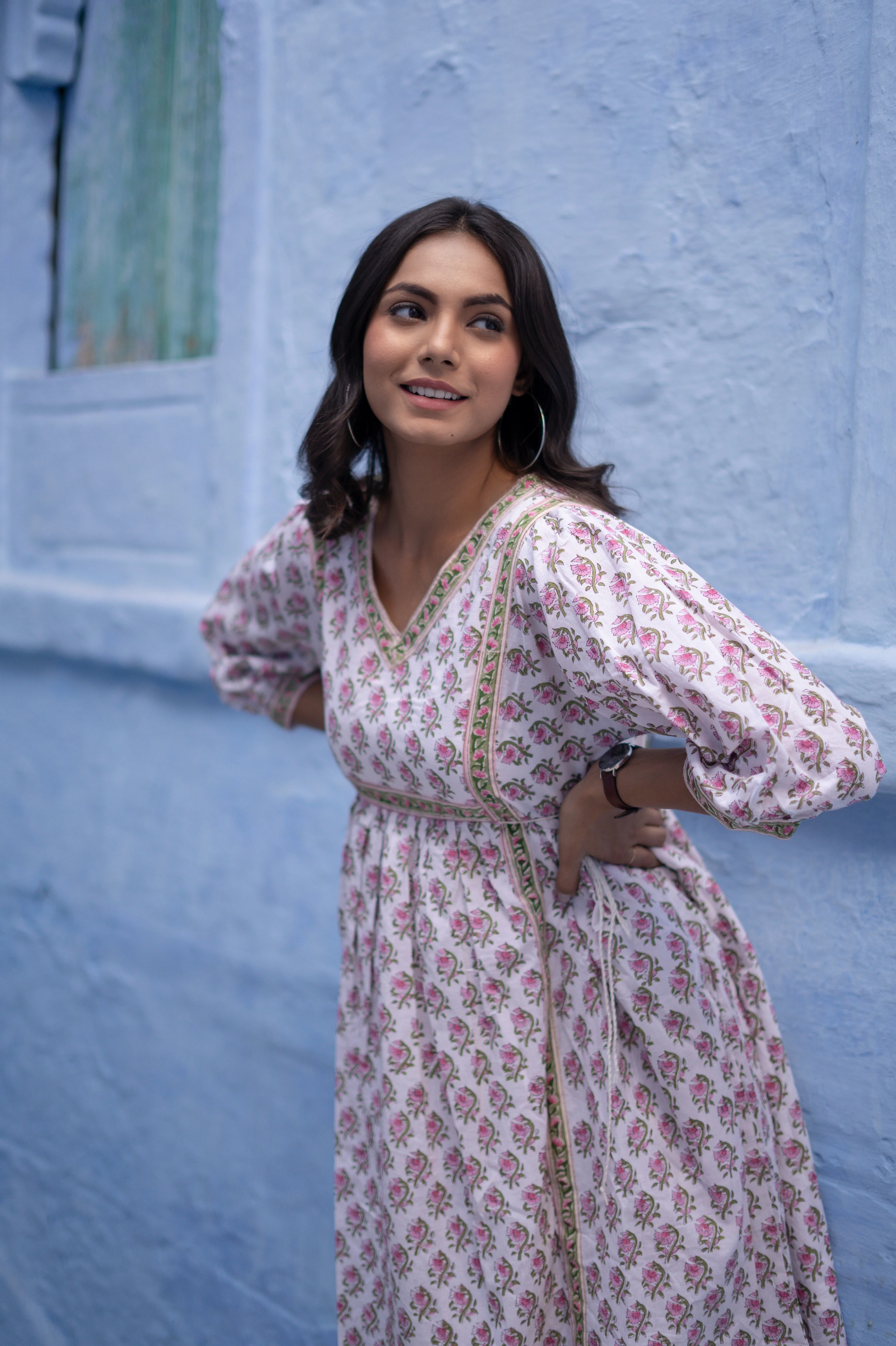 White Floral ‘Fine & Feminine’ Cotton Dress - Image 6