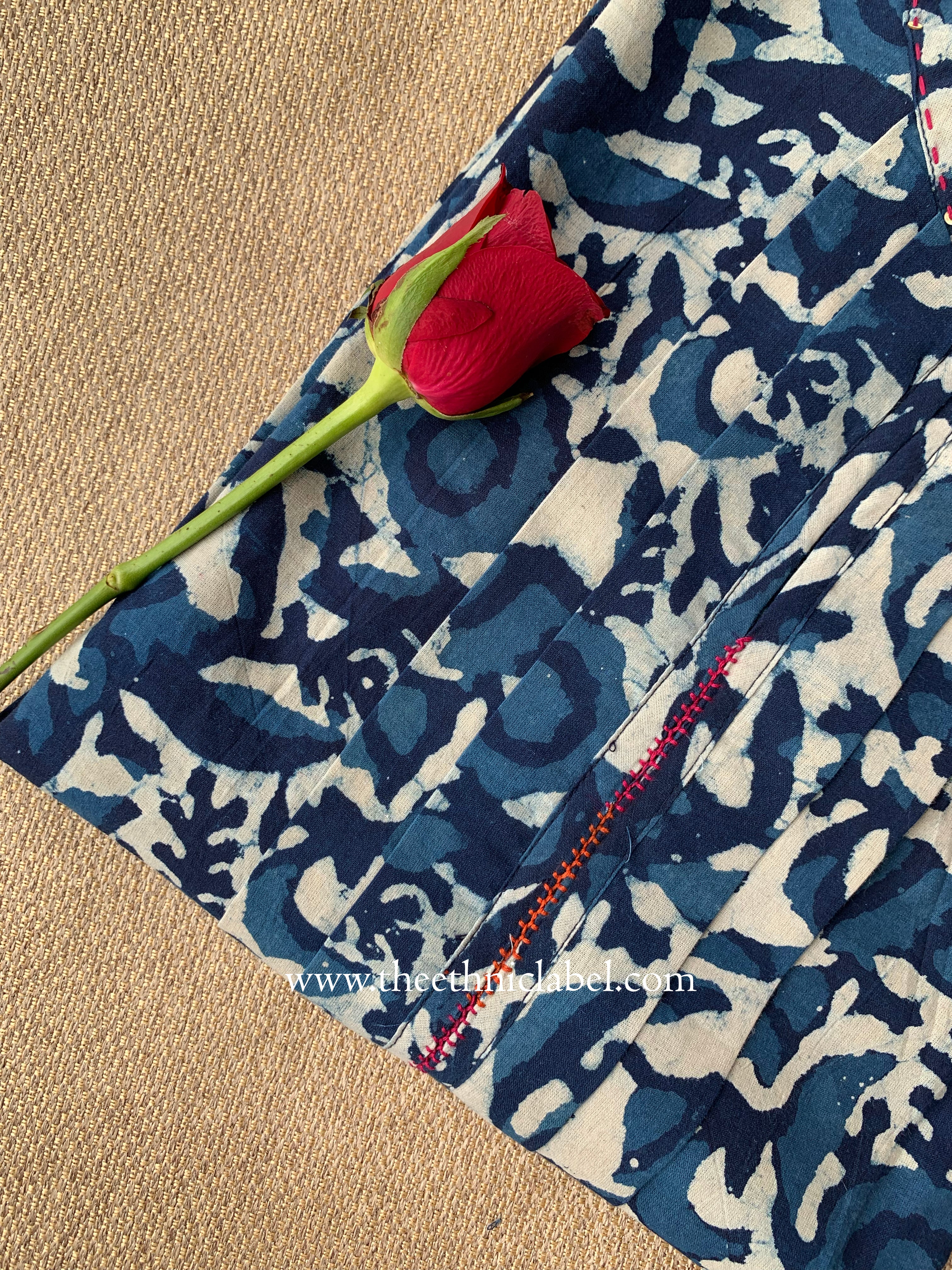 "Dabu" Block Printed Cotton Short kurta - Image 3