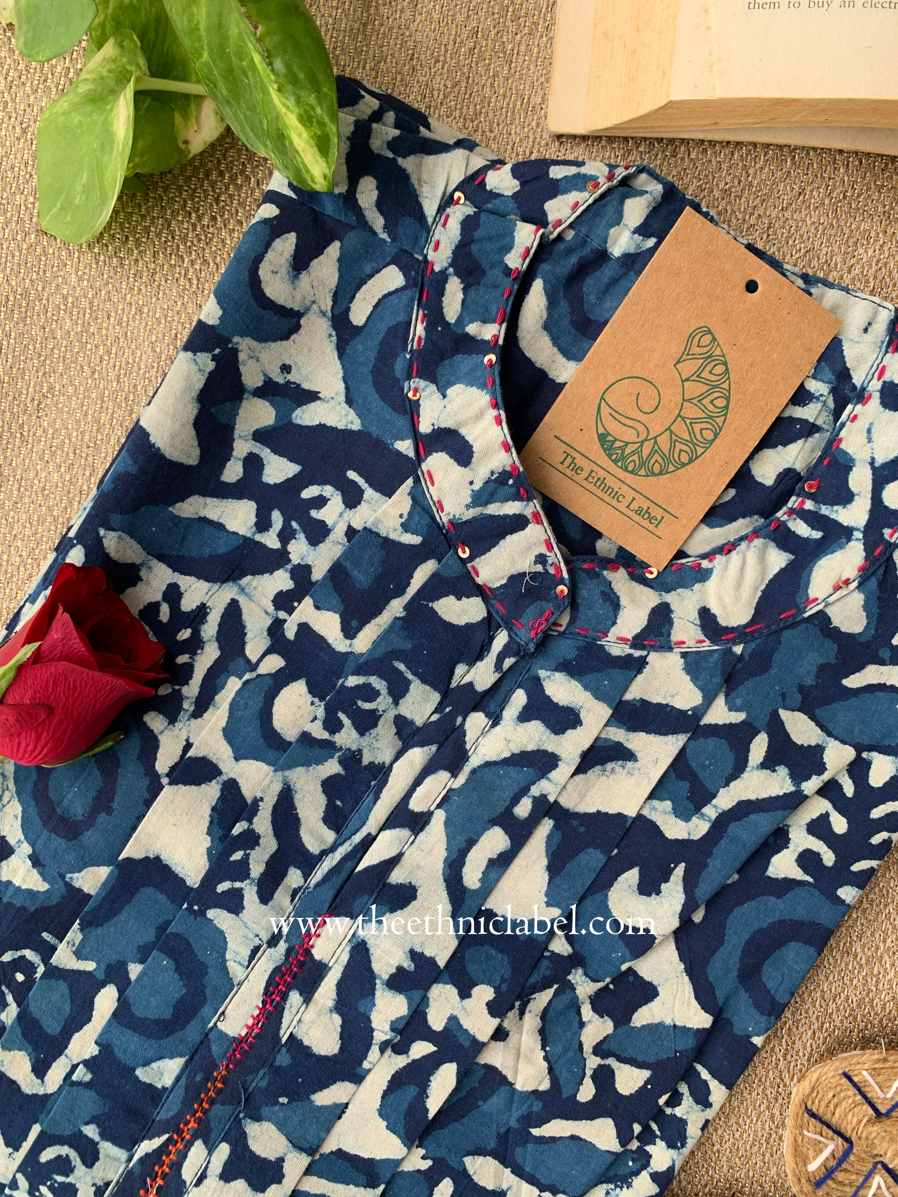 "Dabu" Block Printed Cotton Short kurta - Image 4