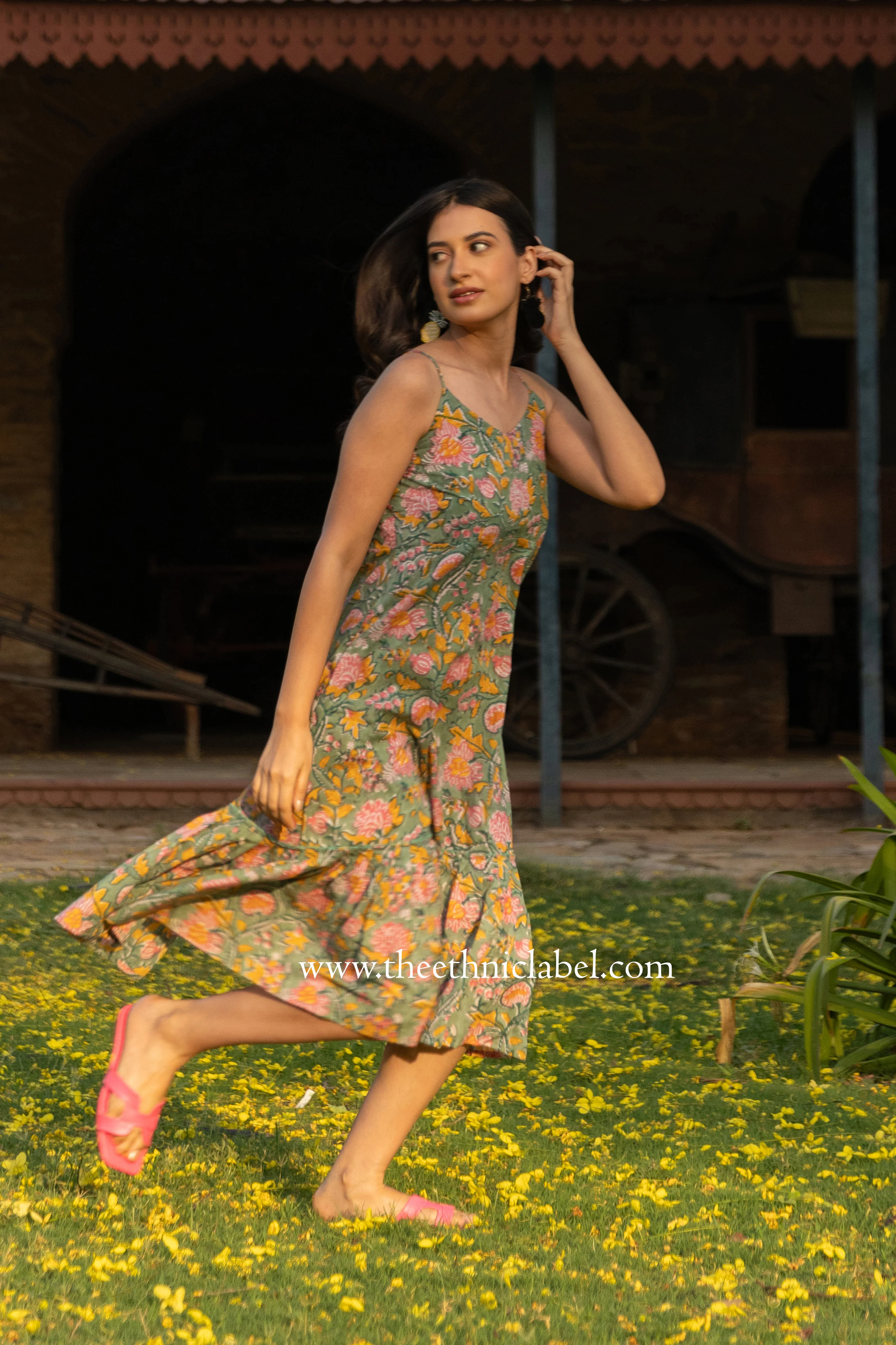 "Phi Phi" Hand Block Printed Cotton Dress - Image 3
