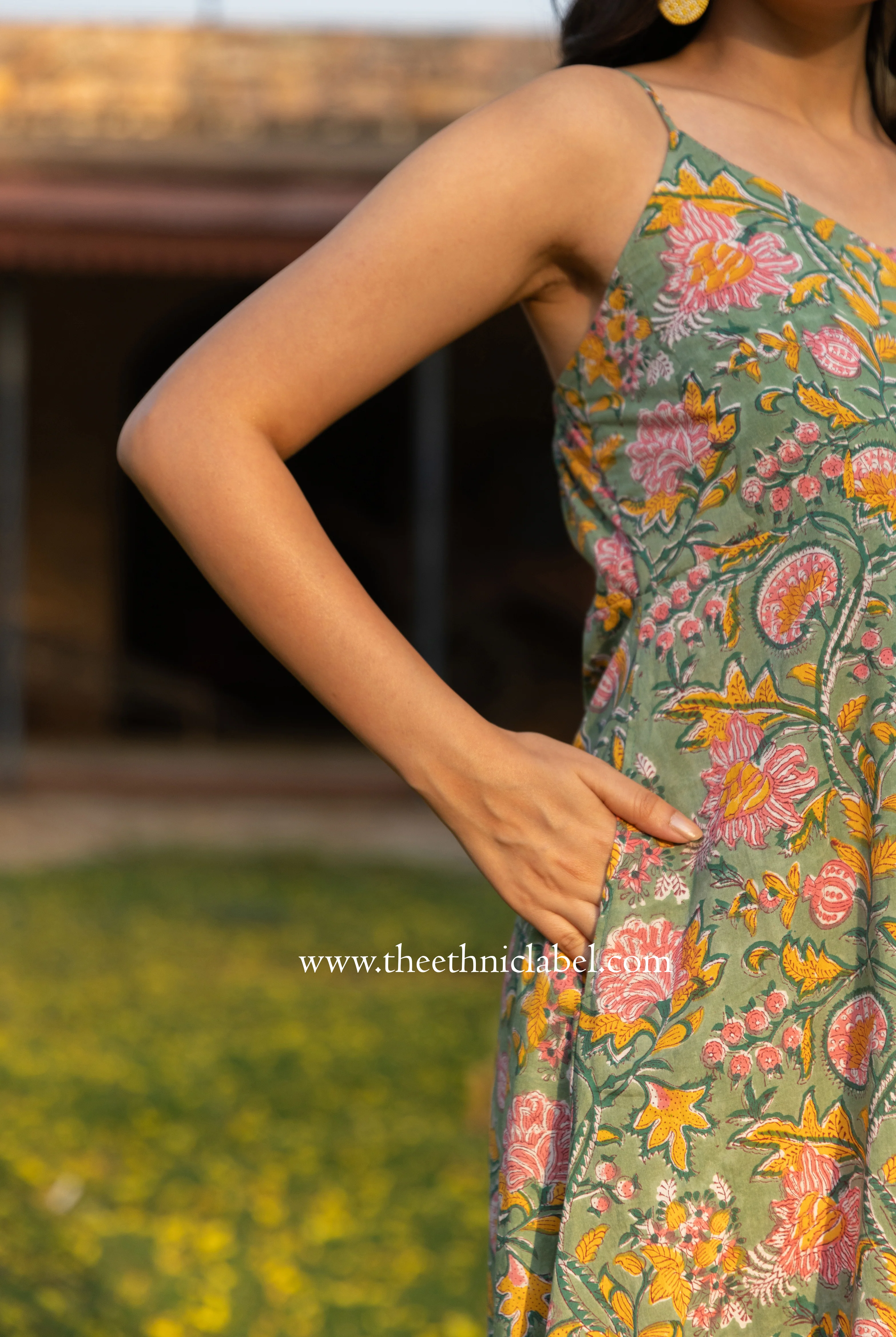 "Phi Phi" Hand Block Printed Cotton Dress - Image 6