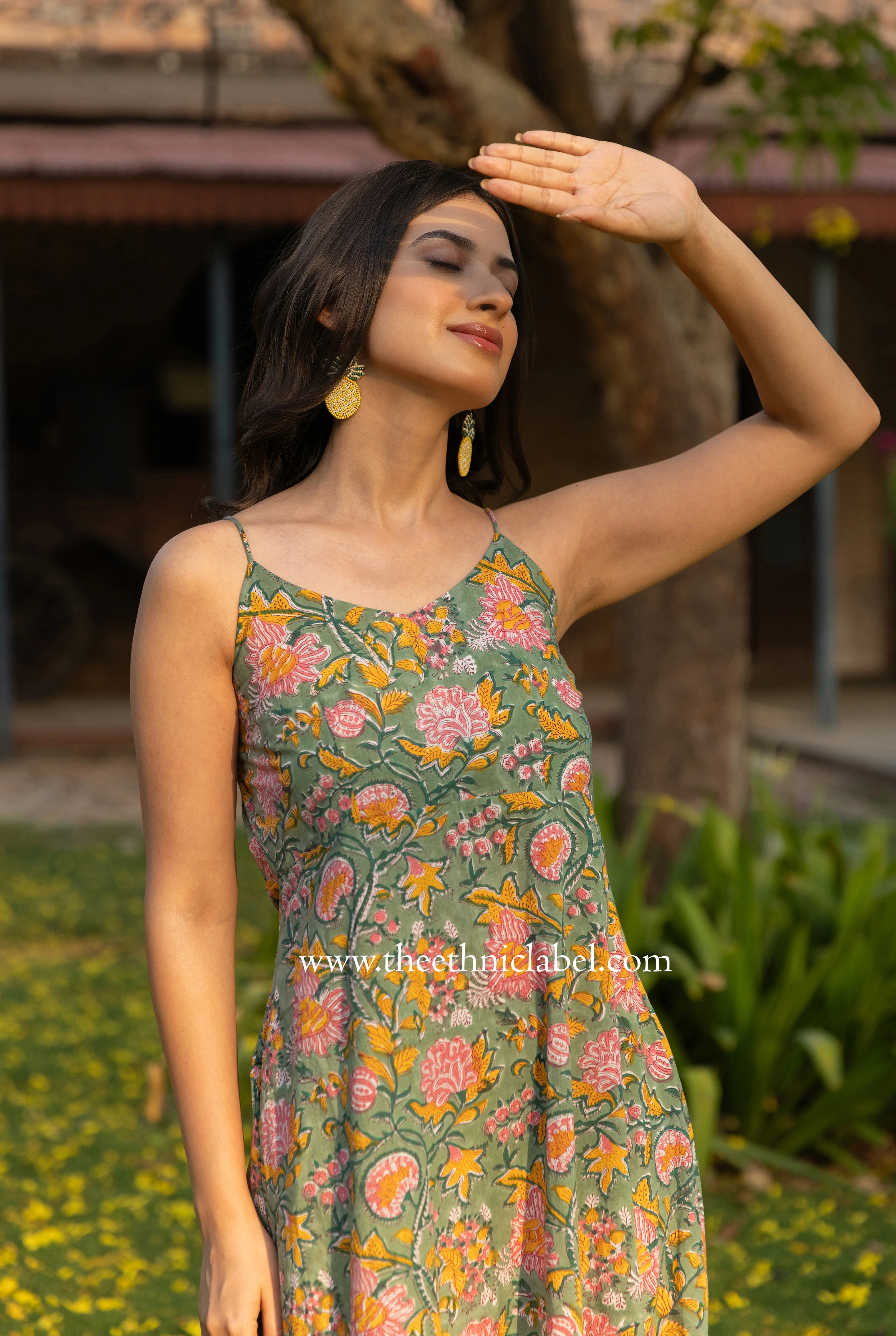 "Phi Phi" Hand Block Printed Cotton Dress - Image 7