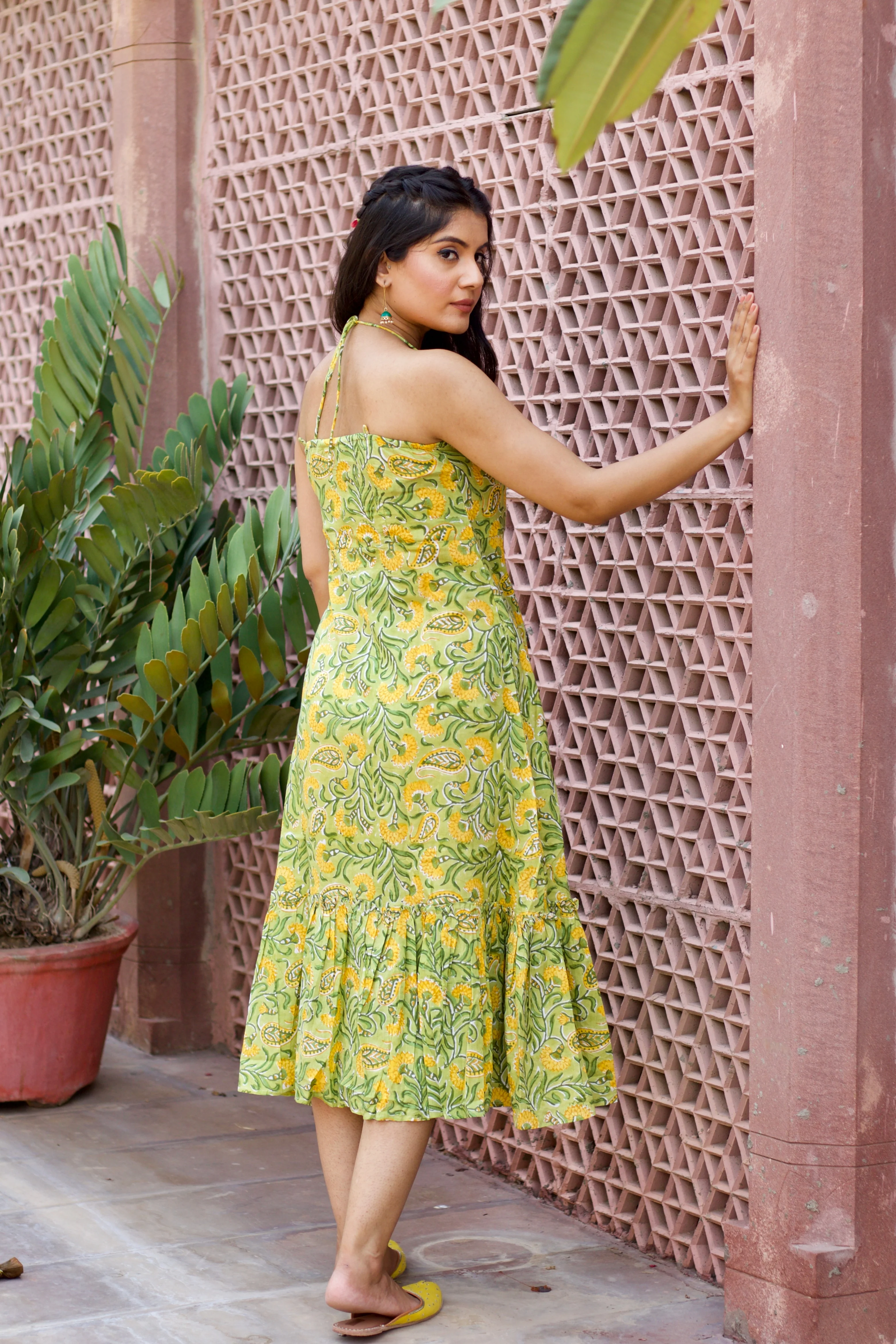 Green Paisley 'Grace' Pure Cotton Dress - Image 4