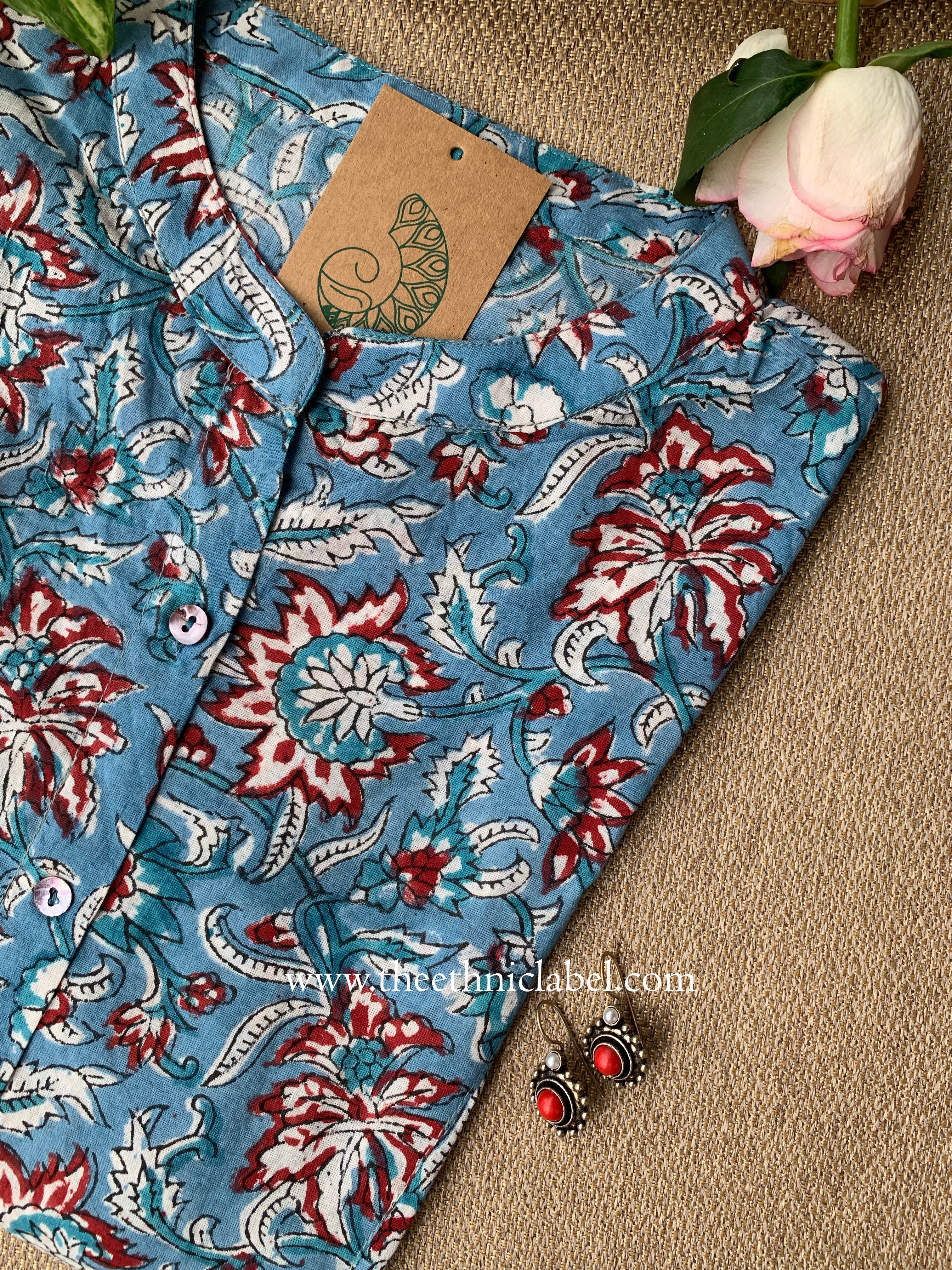 "Hawa" Block Printed Cotton Short kurta - Image 3