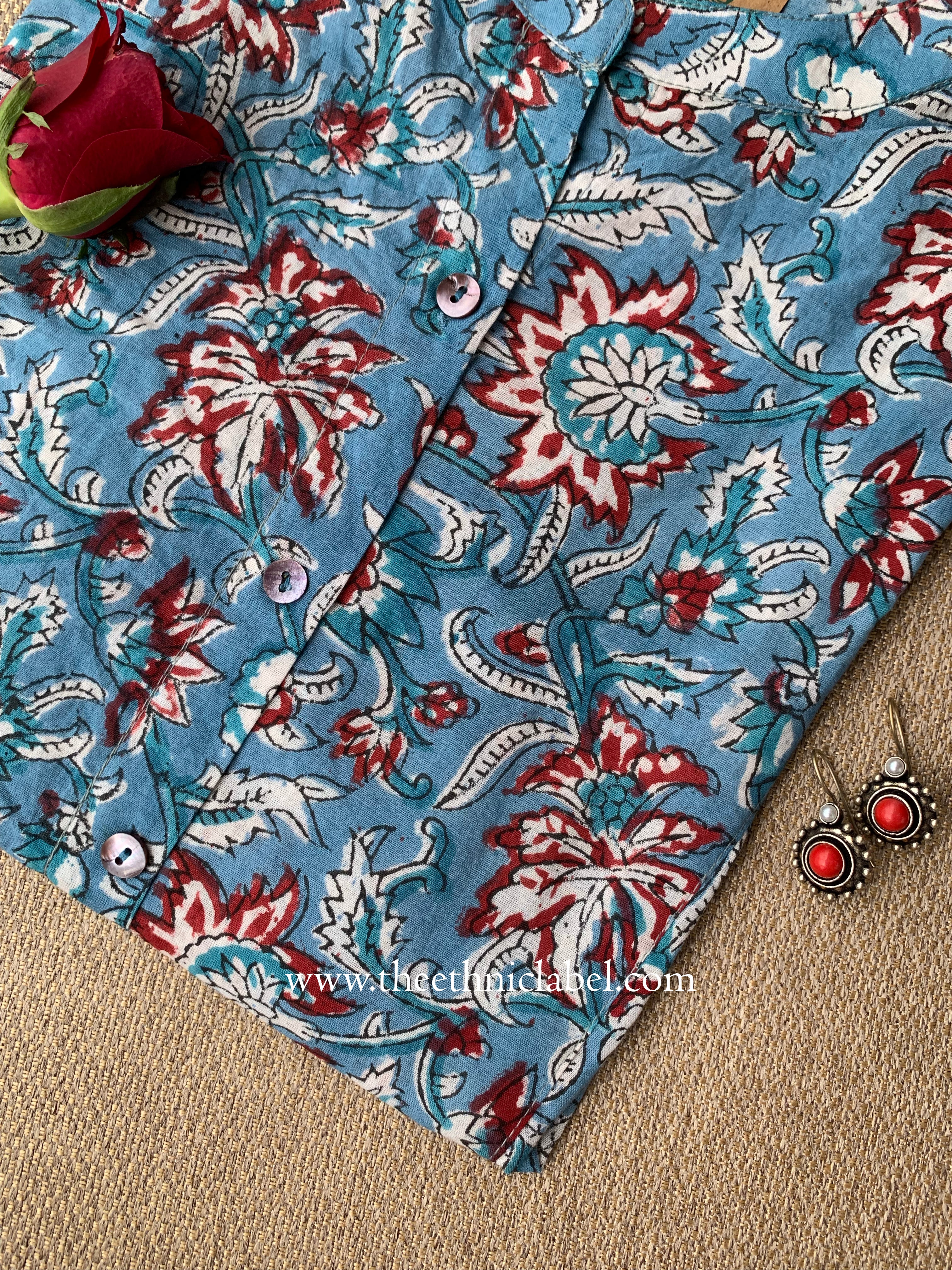 "Hawa" Block Printed Cotton Short kurta - Image 4