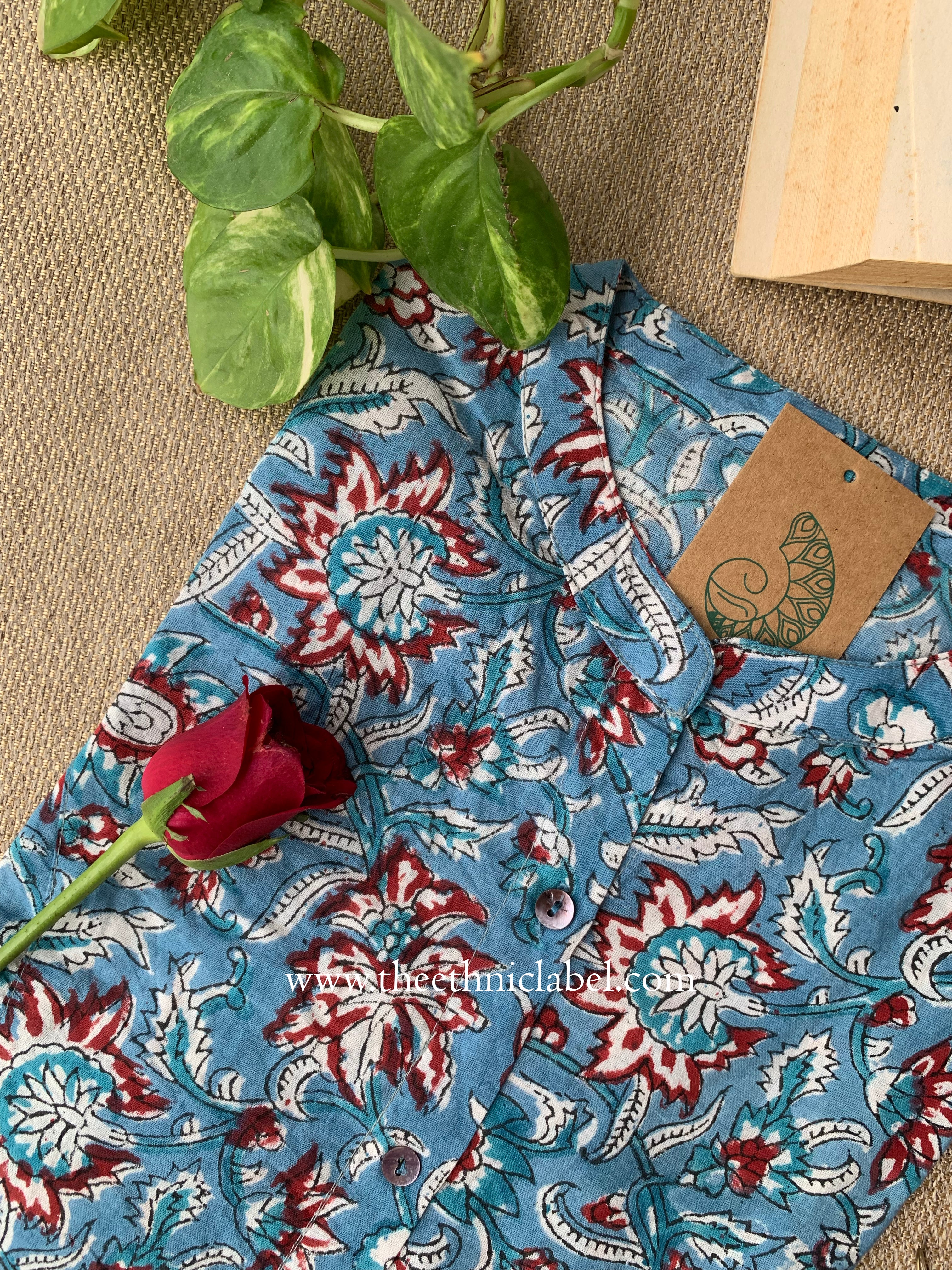 "Hawa" Block Printed Cotton Short kurta - Image 5