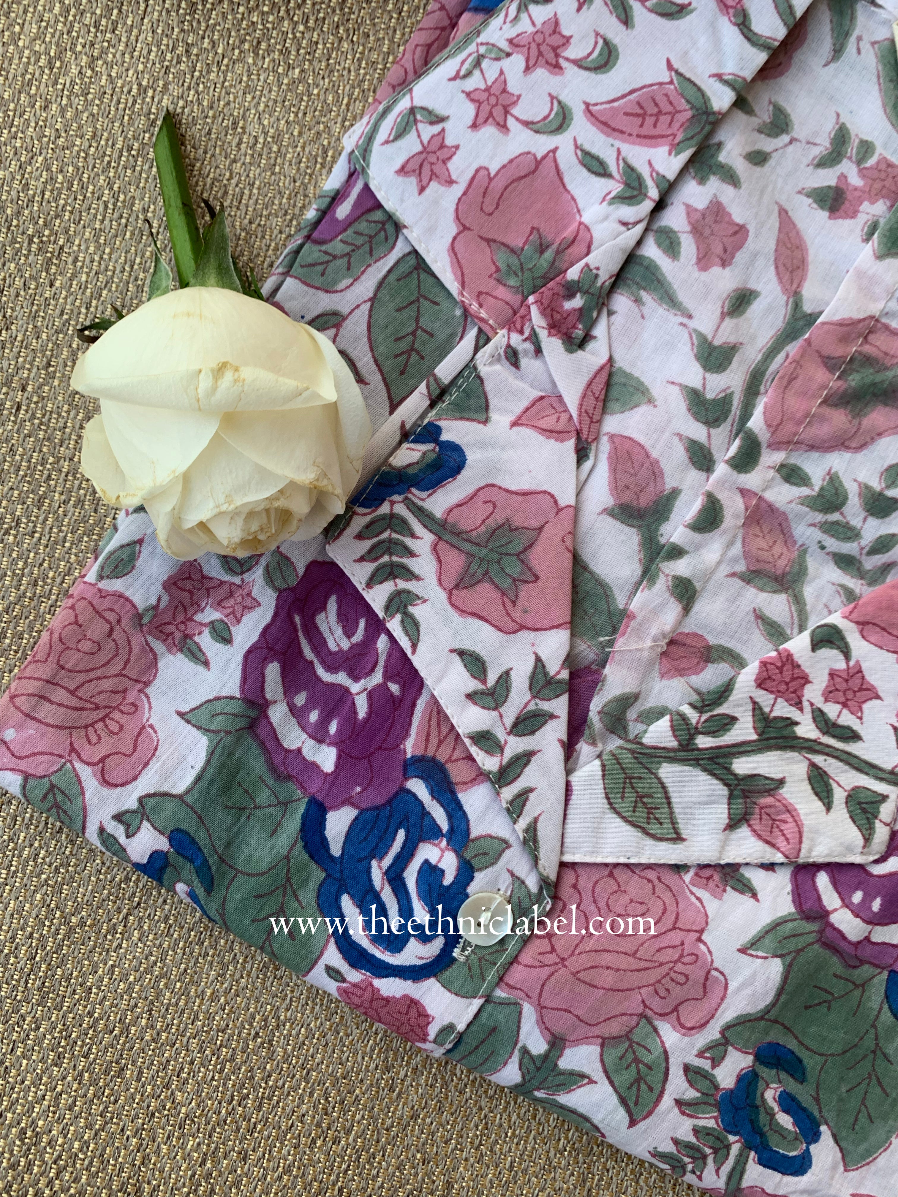 "Kavya" Hand Block Printed Cotton Shirt - Image 4