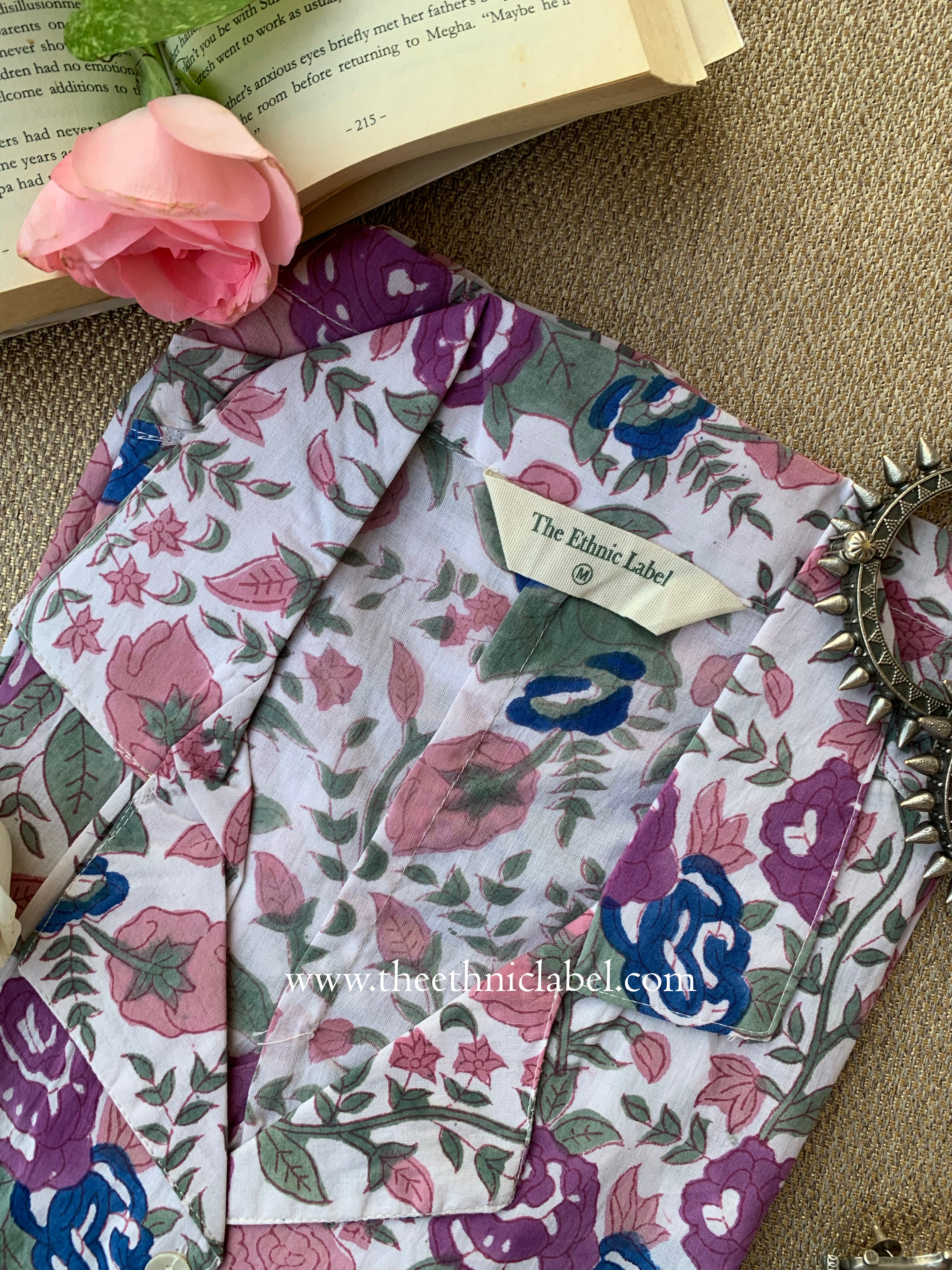 "Kavya" Hand Block Printed Cotton Shirt - Image 5