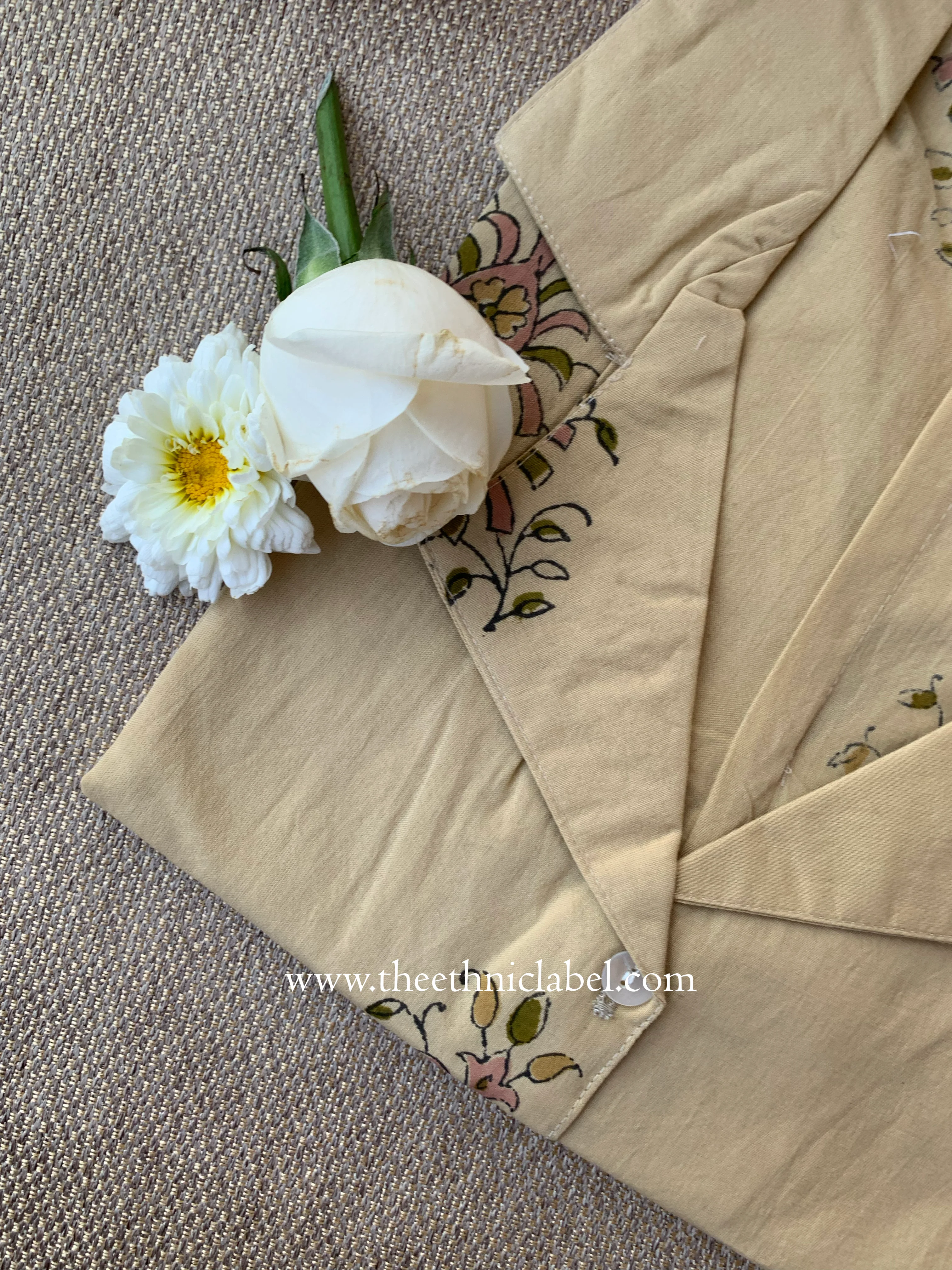 "Ketaki" Hand Block Printed Cotton Shirt - Image 5