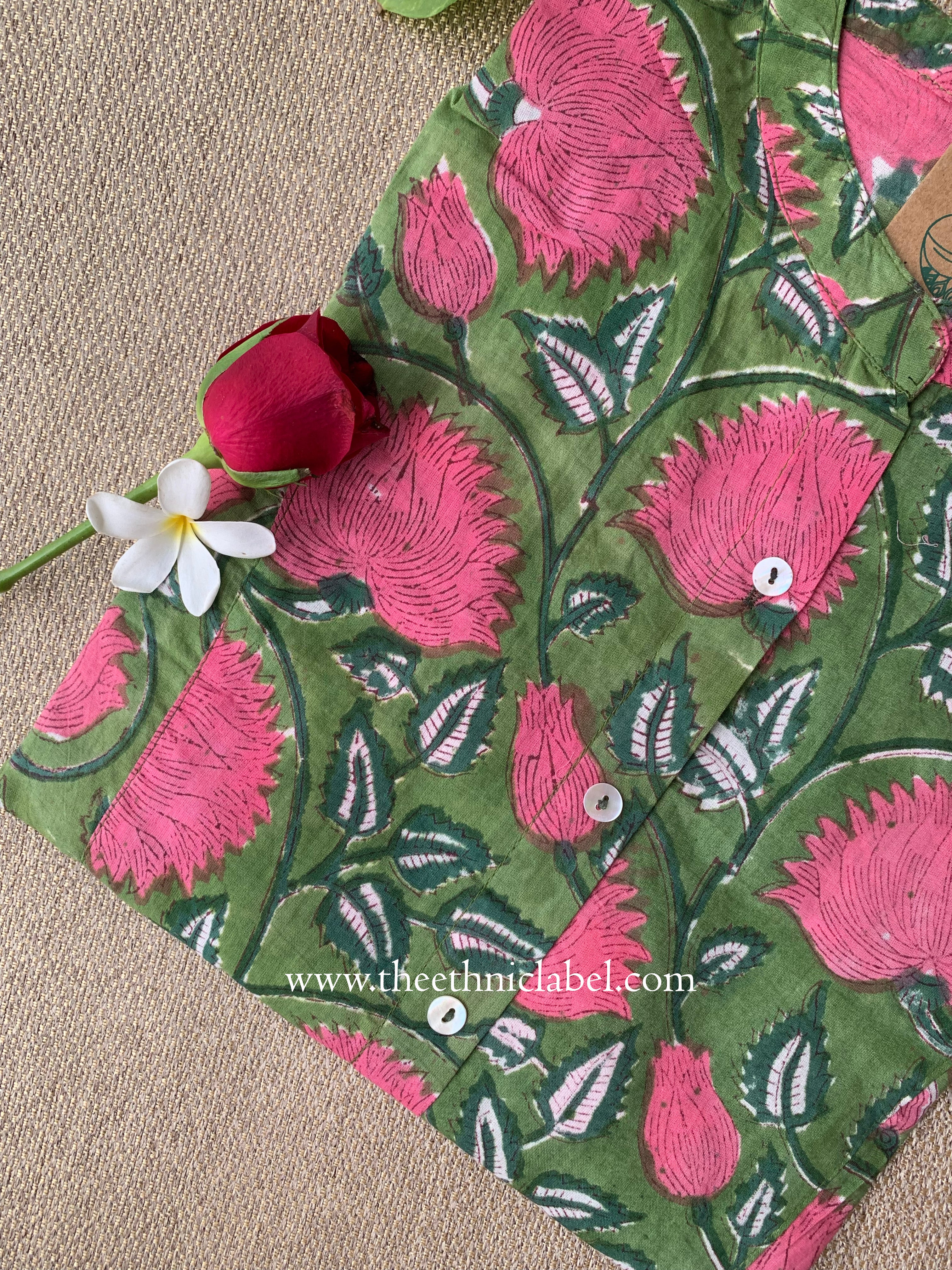 "Lekha" Block Printed Cotton Short kurta - Image 4