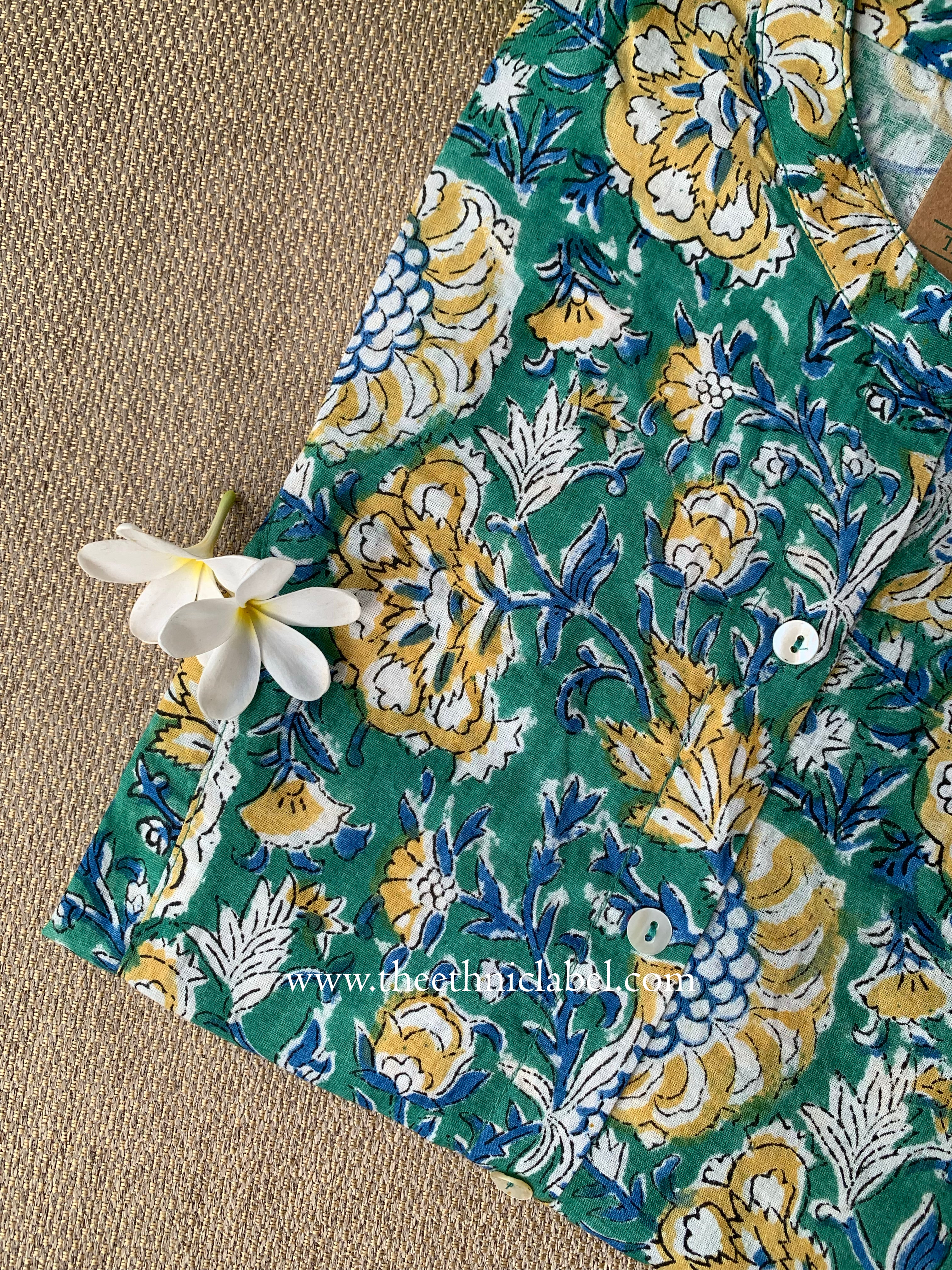 "Mahru" Block Printed Cotton Short kurta - Image 3