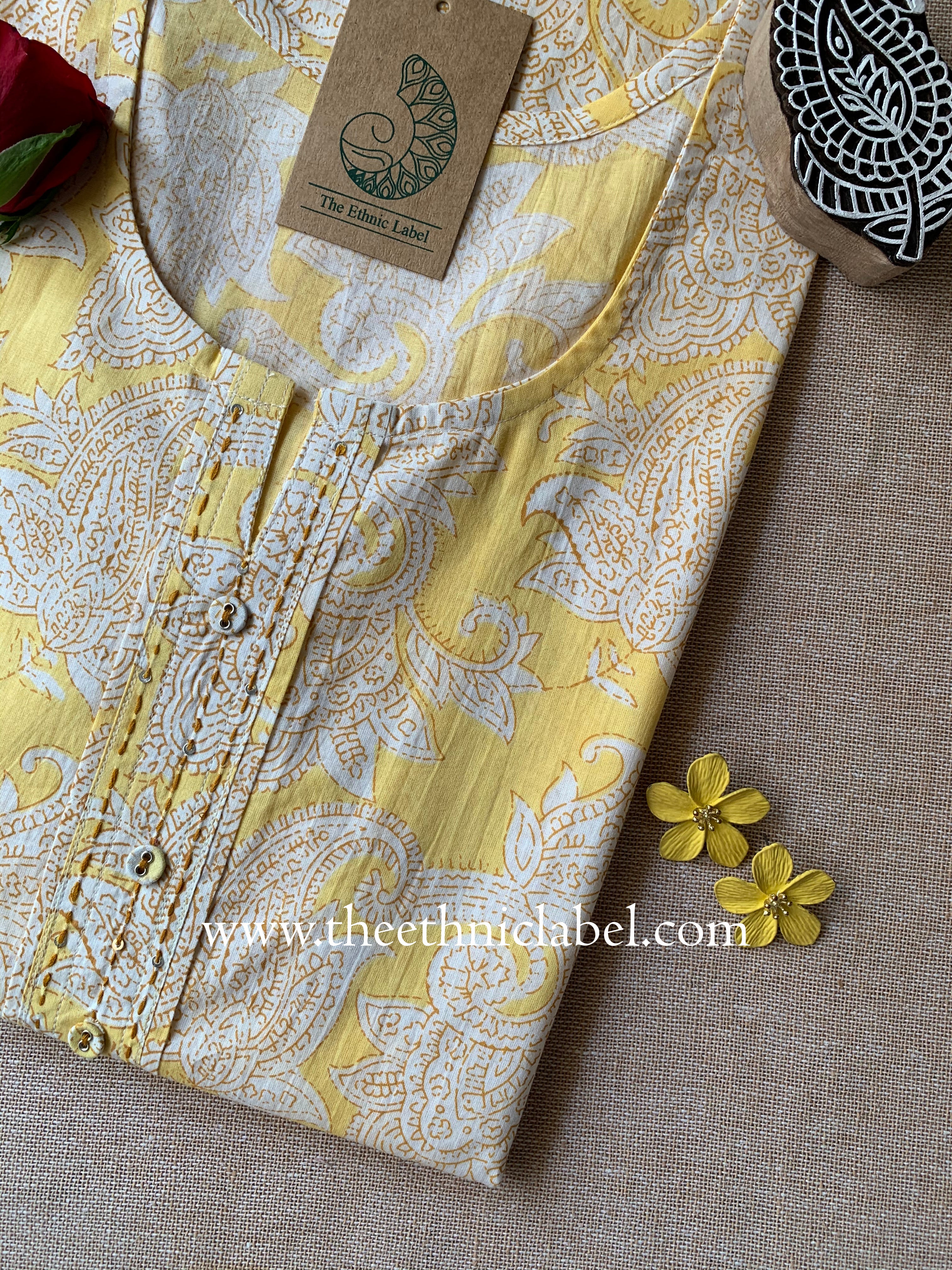 "Maala" Buttoned Cotton kurta - Image 4