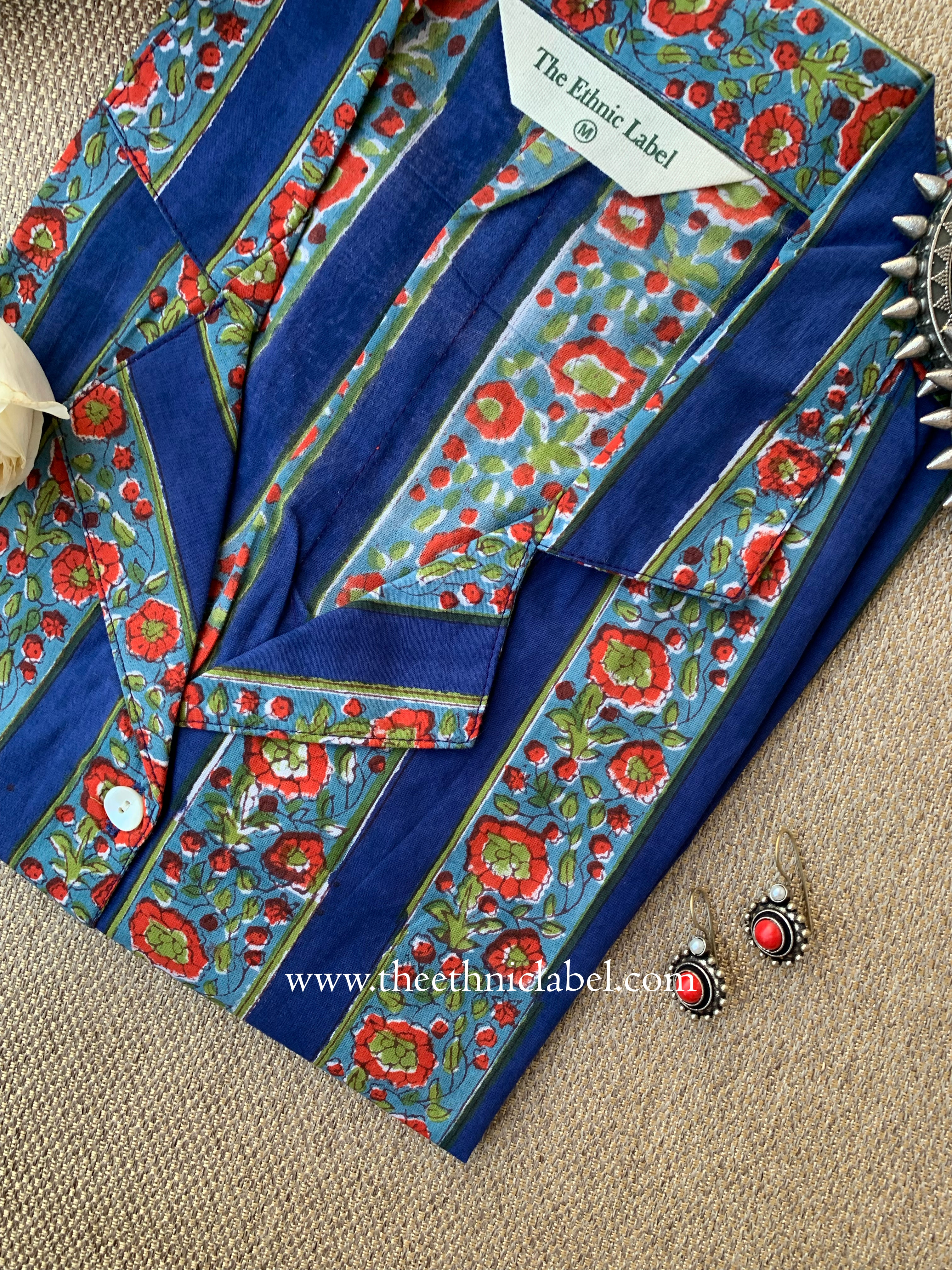 "Myra" Hand Block Printed Cotton Shirt - Image 3