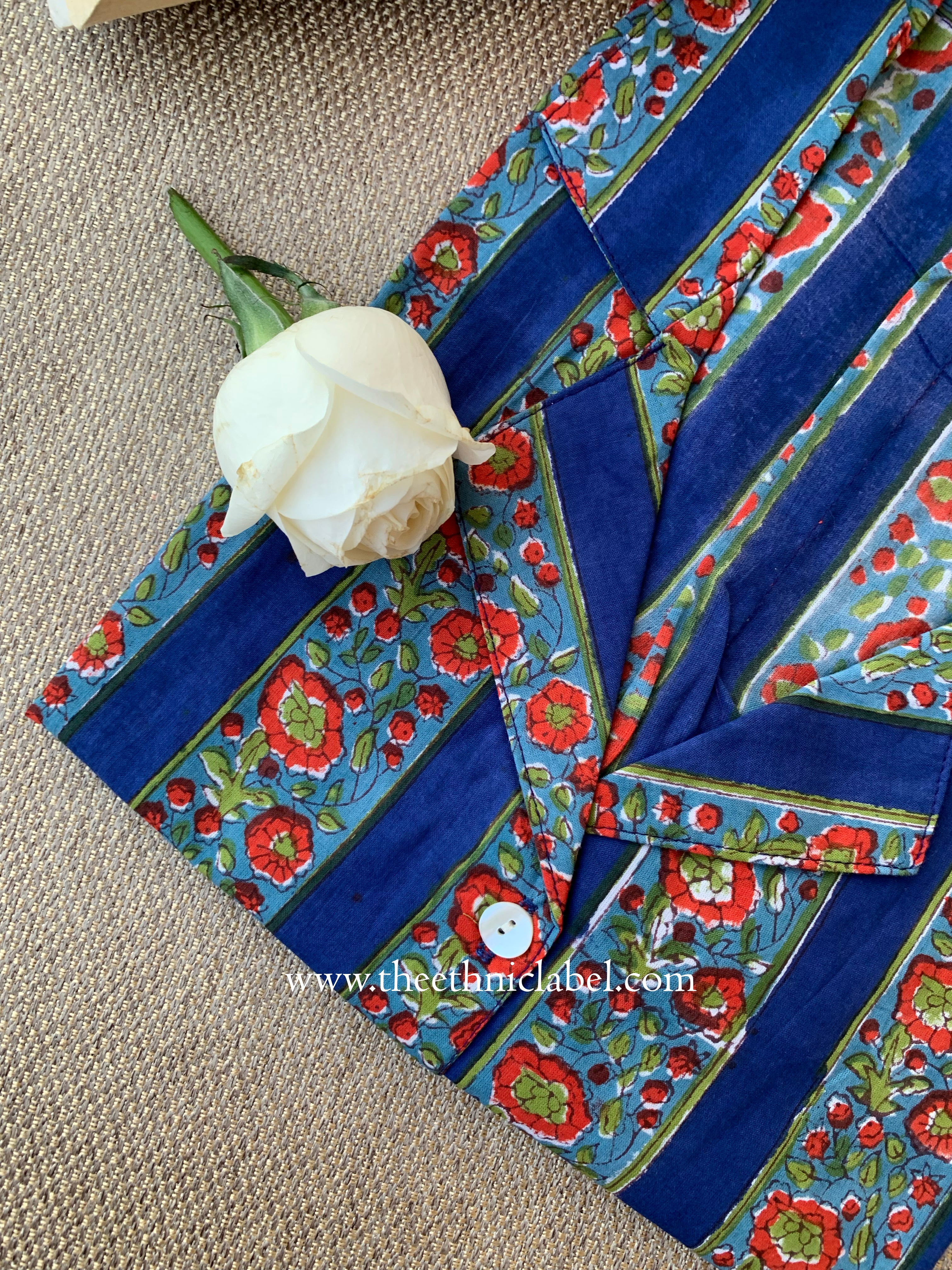 "Myra" Hand Block Printed Cotton Shirt - Image 4