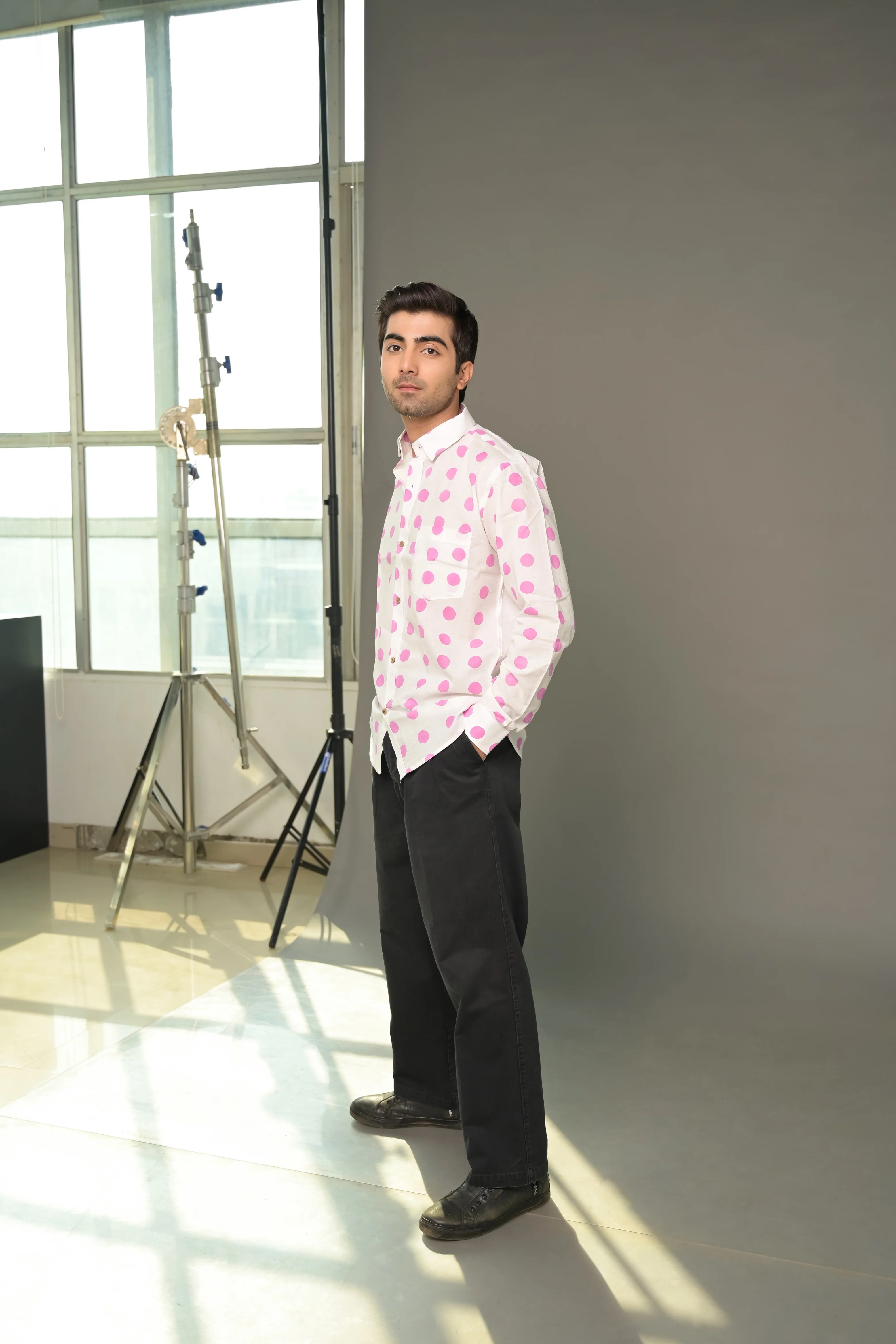 Pink Polka "Soulmate" Cotton Dress & Shirt Combo - Image 3