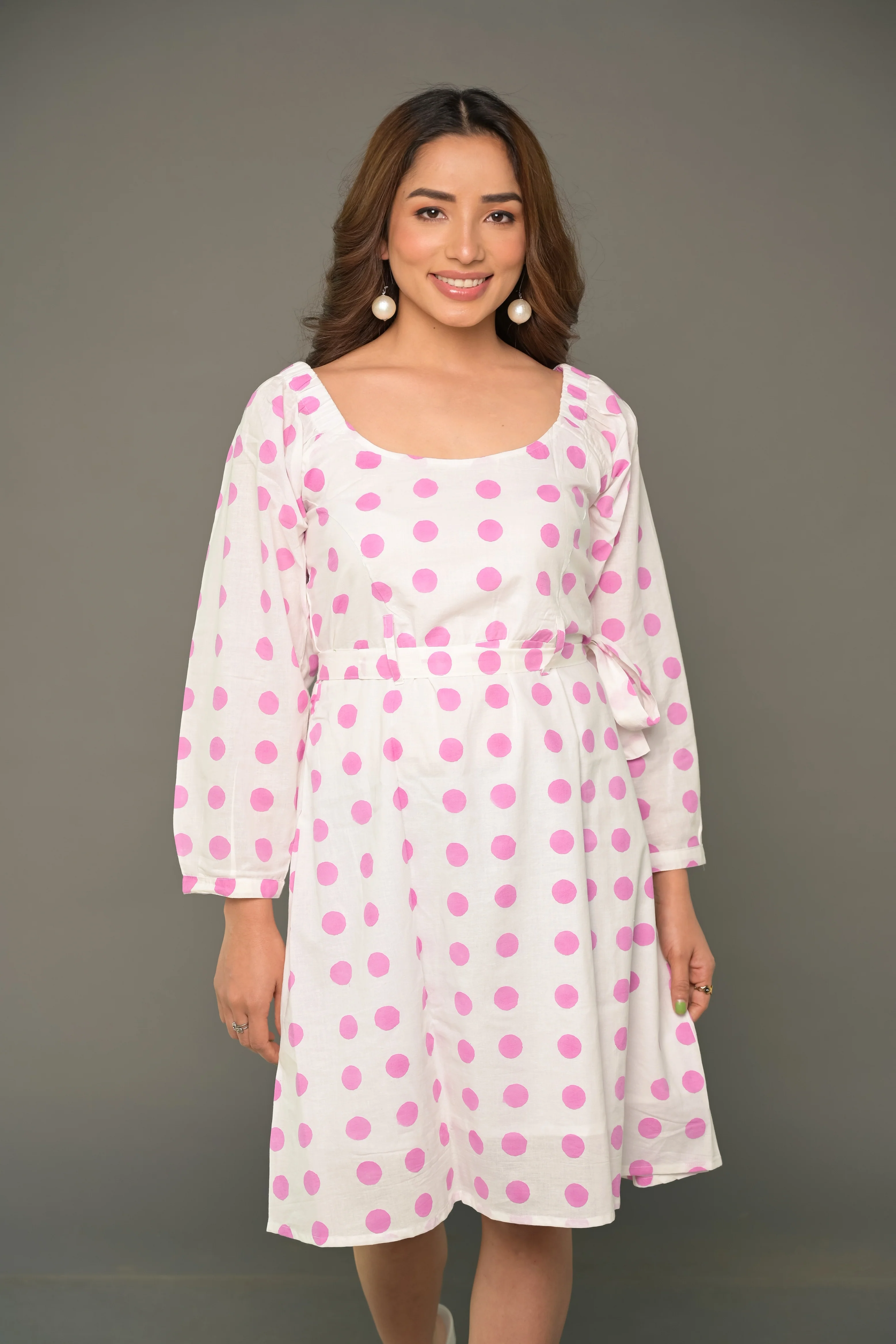 Pink Polka "Soulmate" Cotton Dress & Shirt Combo - Image 7