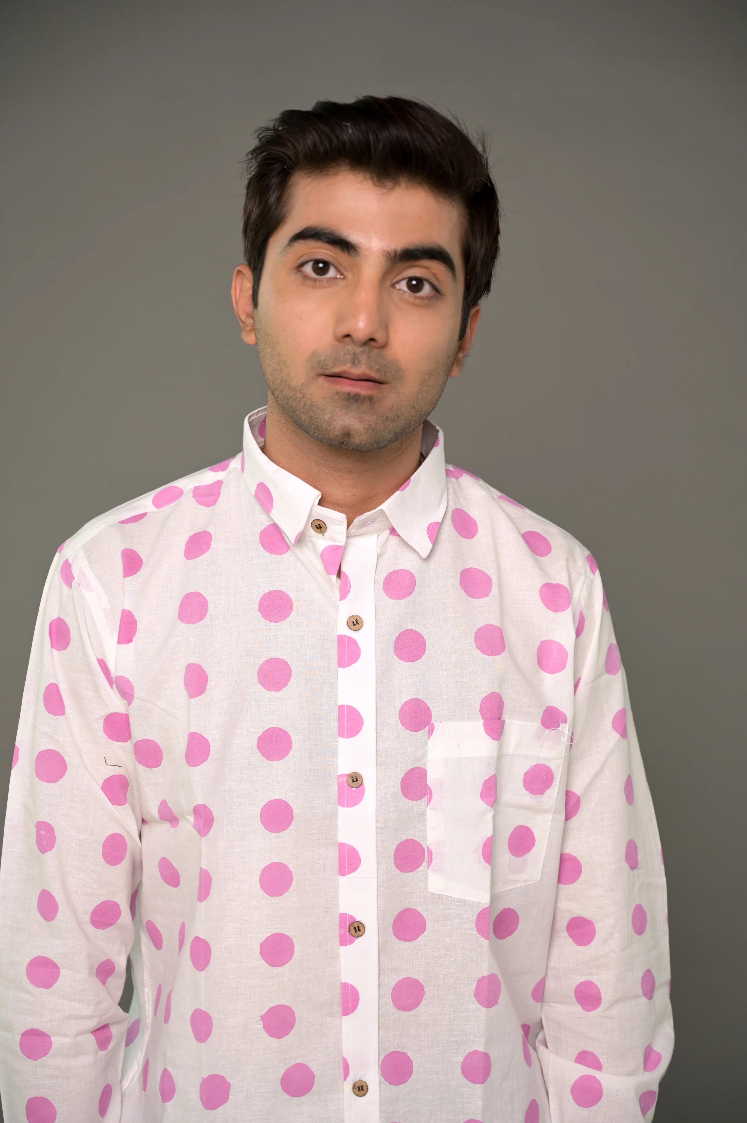 Pink Polka "Soulmate" Cotton Dress & Shirt Combo - Image 9