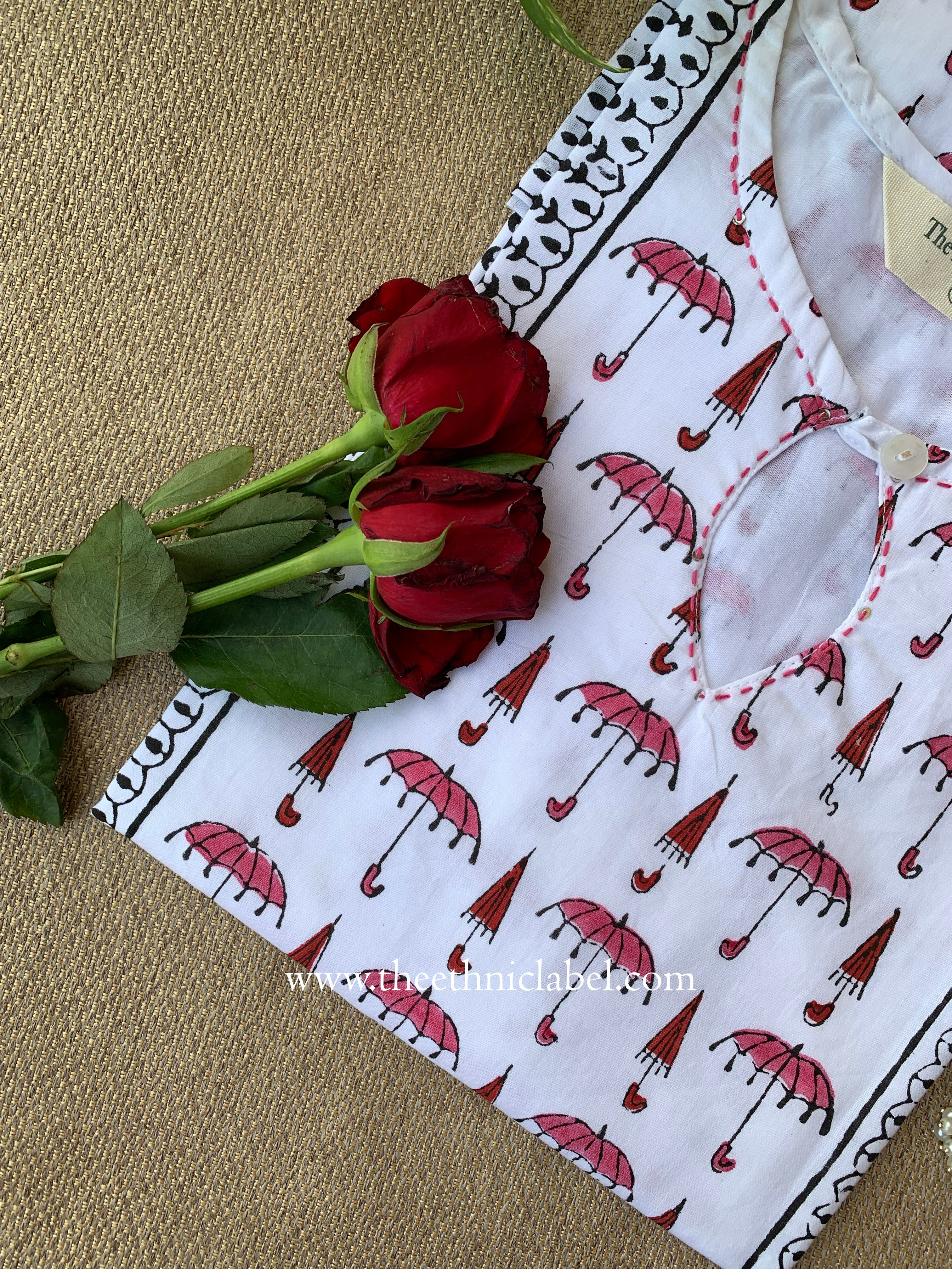 "Sitara" Block Printed Cotton Short kurta - Image 4