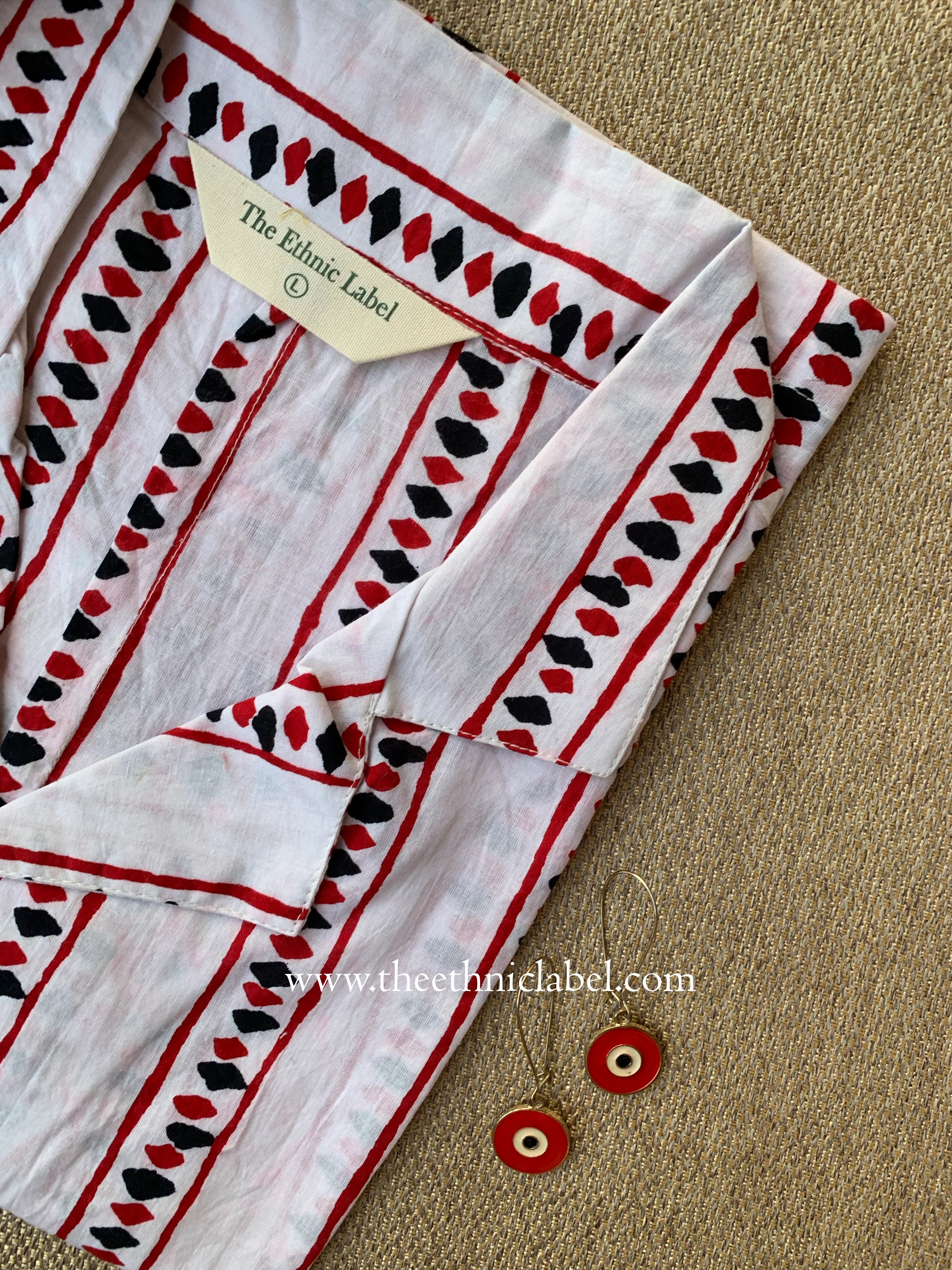 "Sumi" Hand Block Printed Cotton Shirt - Image 3