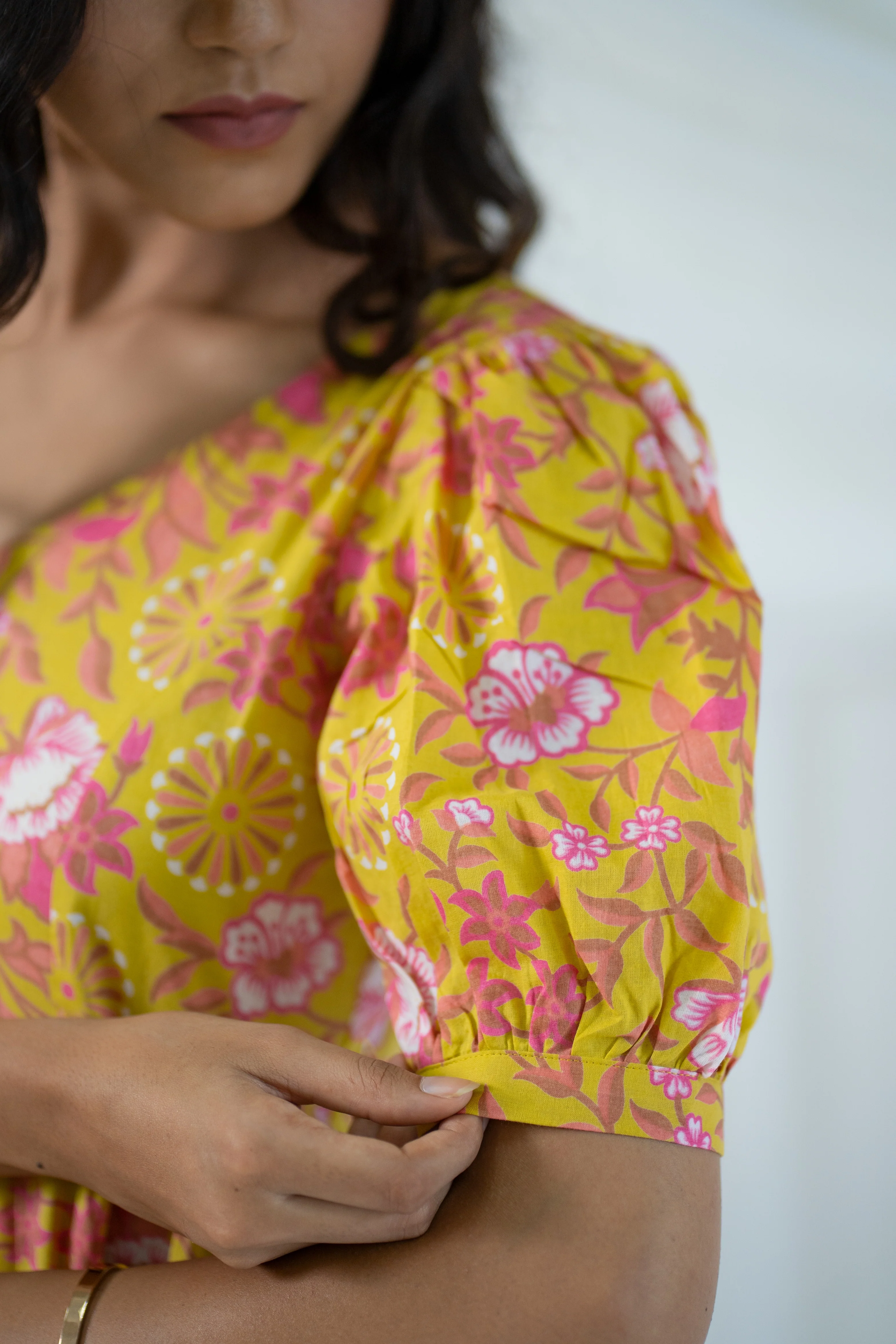 "Sunshine" Flora Hand Block Printed Dress - Image 4