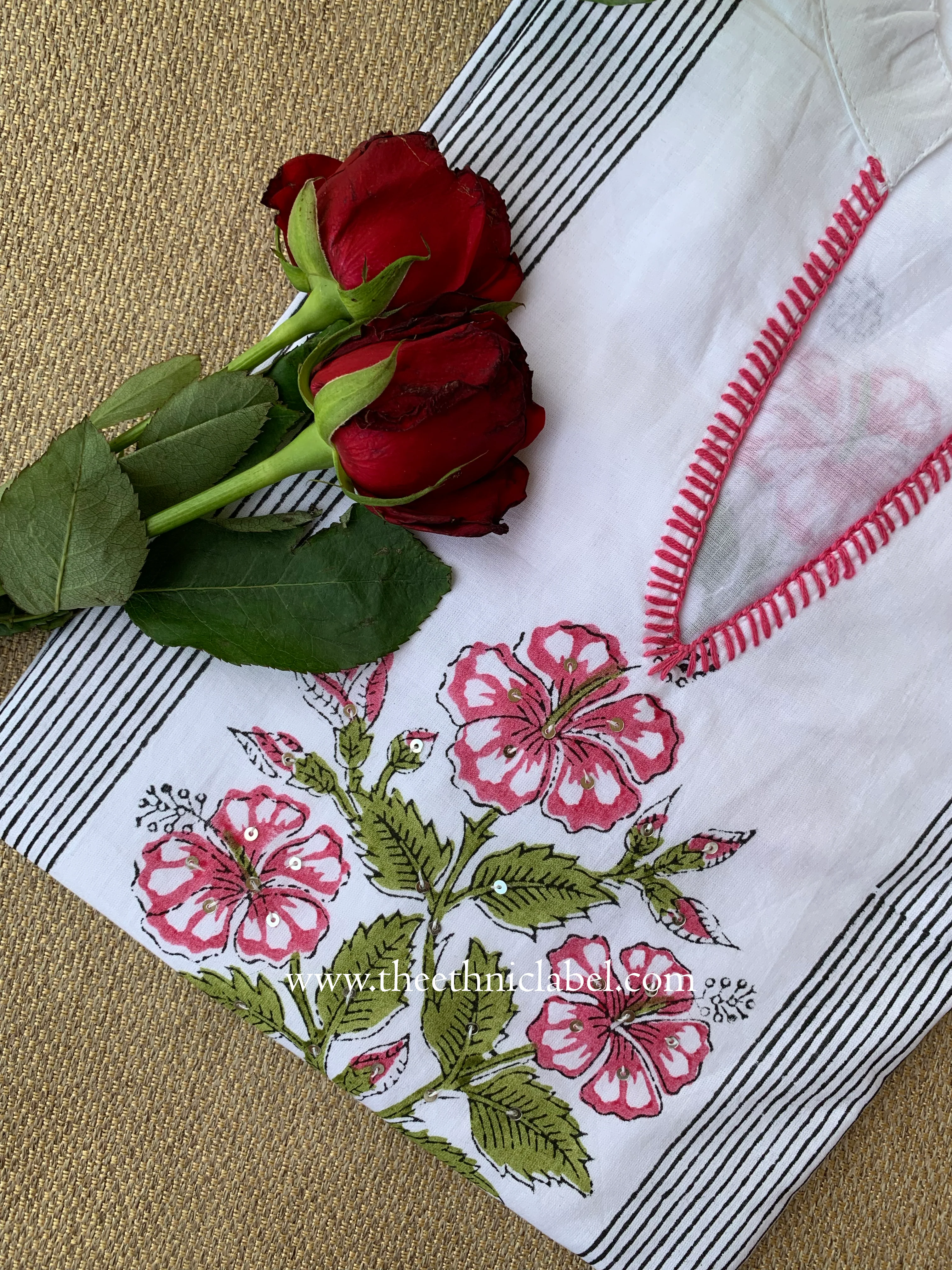 "Tara" Block Printed Cotton Short kurta - Image 4