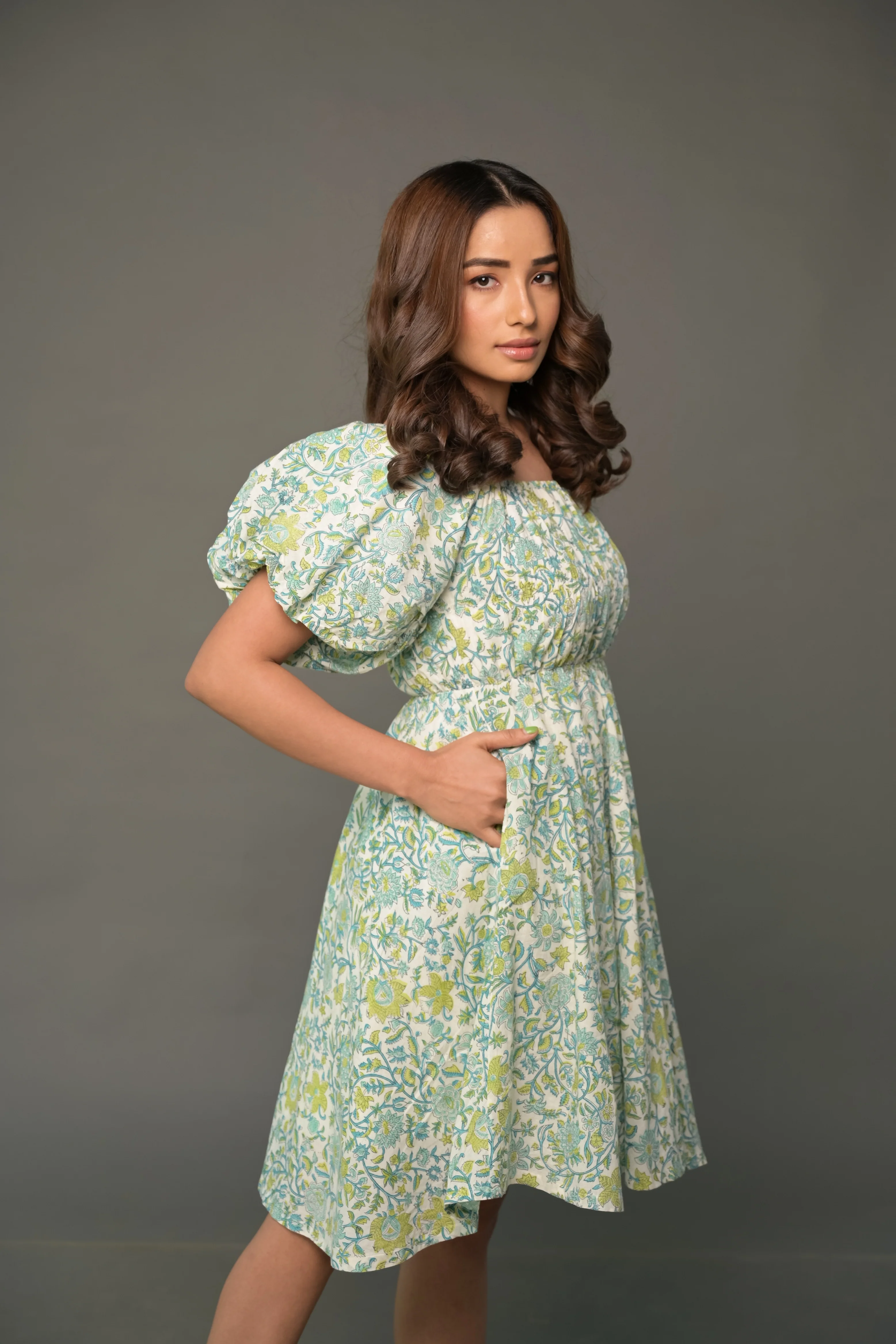 White Floral 'Fairytale' Cotton Dress & Shirt Combo - Image 5