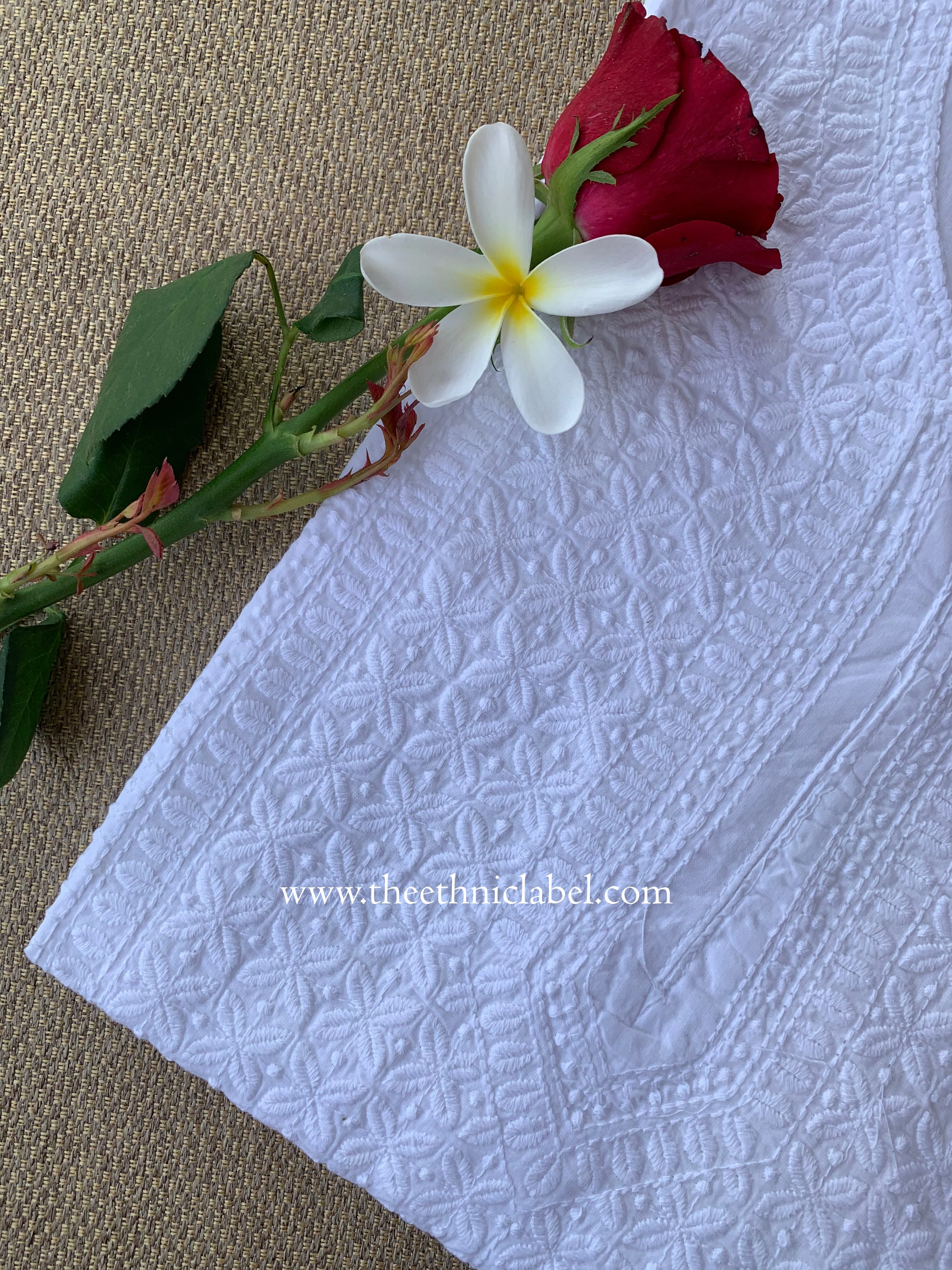 "Zarf" Chikankari Cotton Short kurti - Image 3